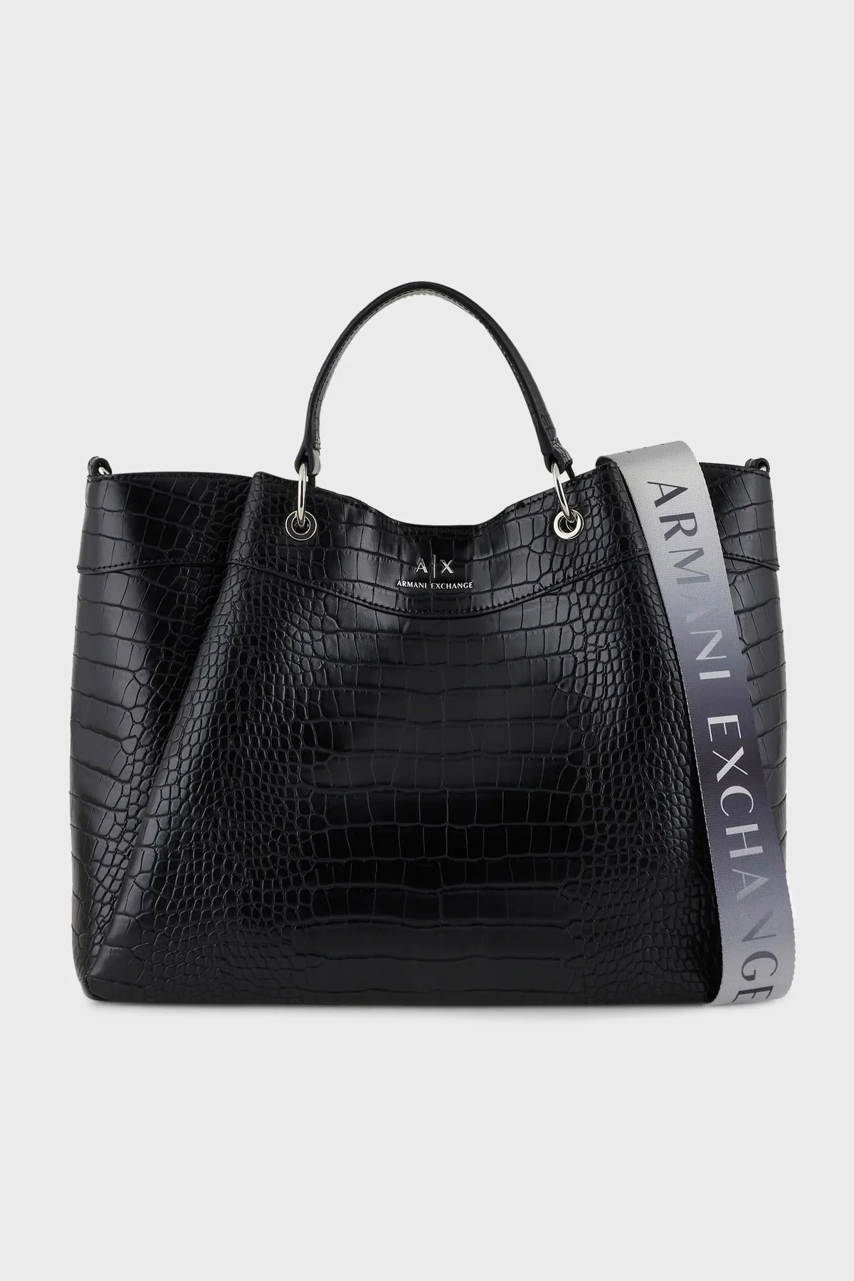 Armani Exchange Marka Baskılı Çıkarılabilir Omuz Askılı Bayan Çanta 942910 3F784 00020 SİYAH - 1