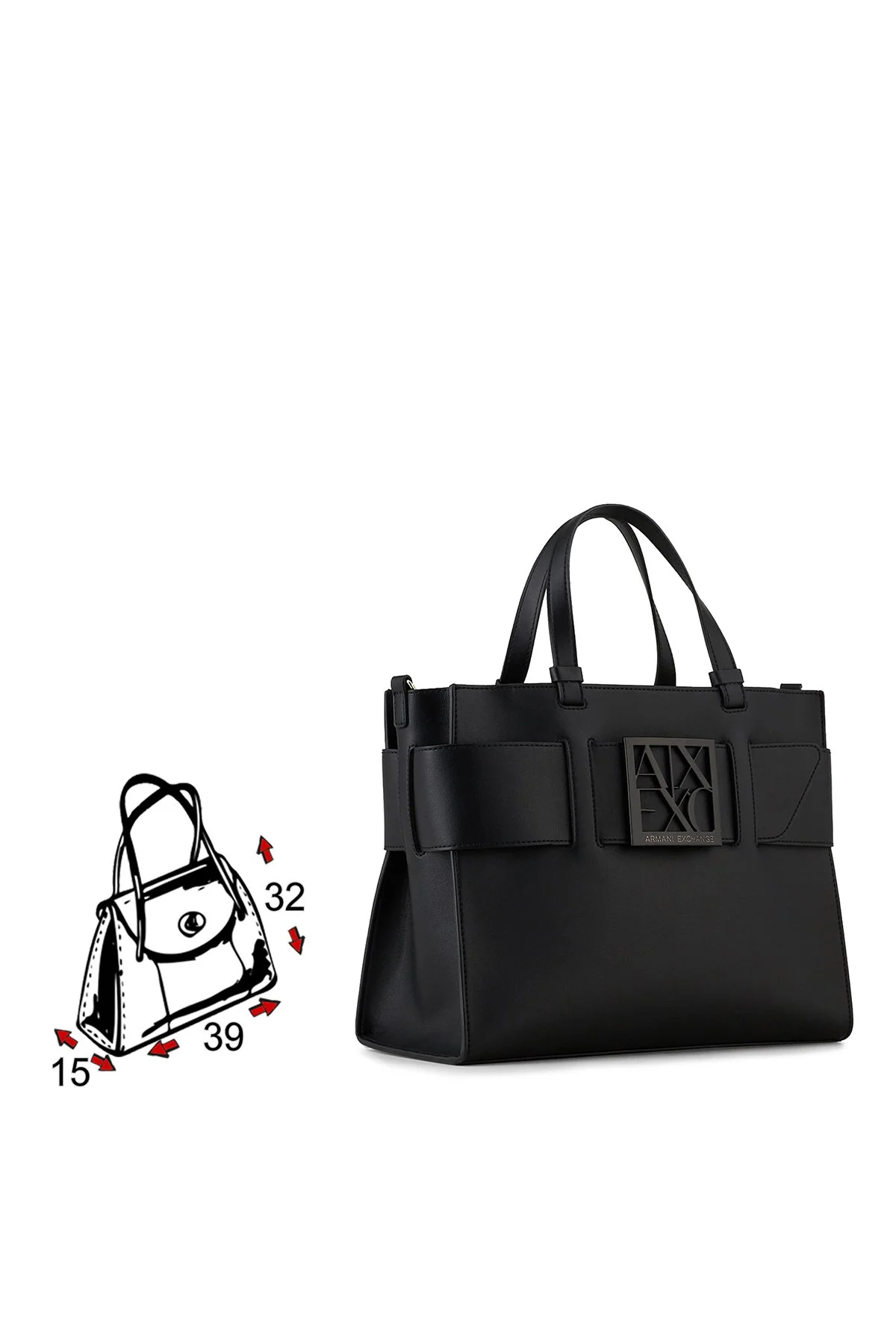 Armani Exchange Marka Logolu Çıkarılabilir Omuz Askılı Kadın Çanta 942690 0A874 00020 SİYAH - 7