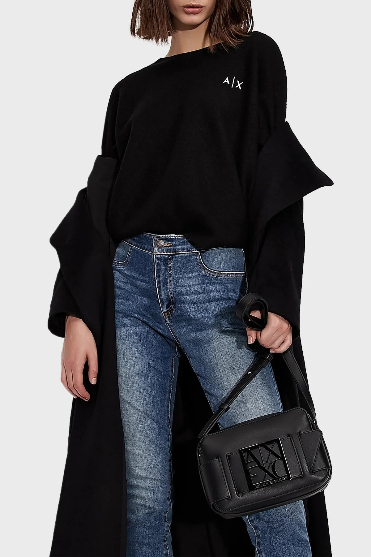 Armani Exchange Marka Logolu Ayarlanabilir Omuz Askılı Bayan Çanta 942699 0A874 00020 SİYAH - 2