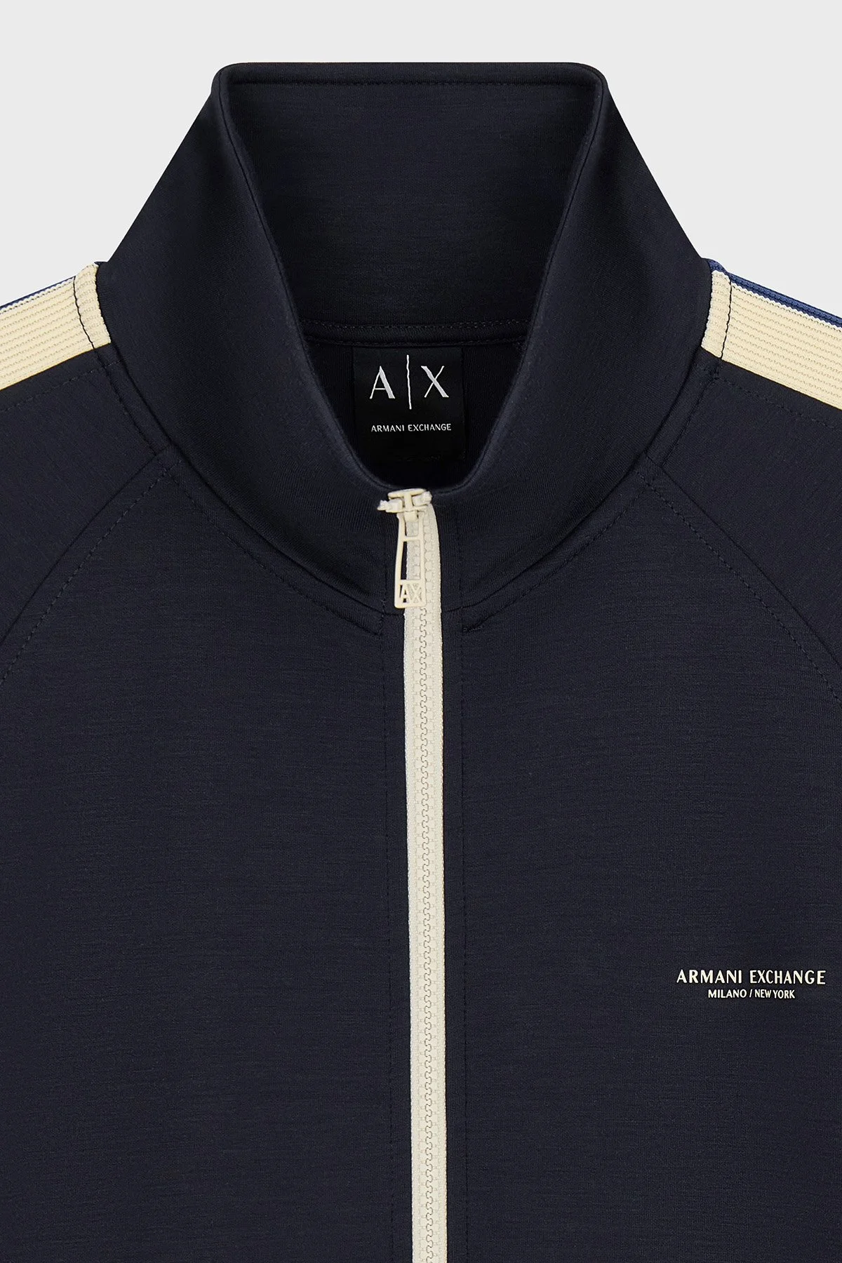 Armani Exchange Modal Kumaş Logolu Regular Fit Fermuarlı Erkek Sweat XM002892 AF19936 UB101 Lacivert - 3