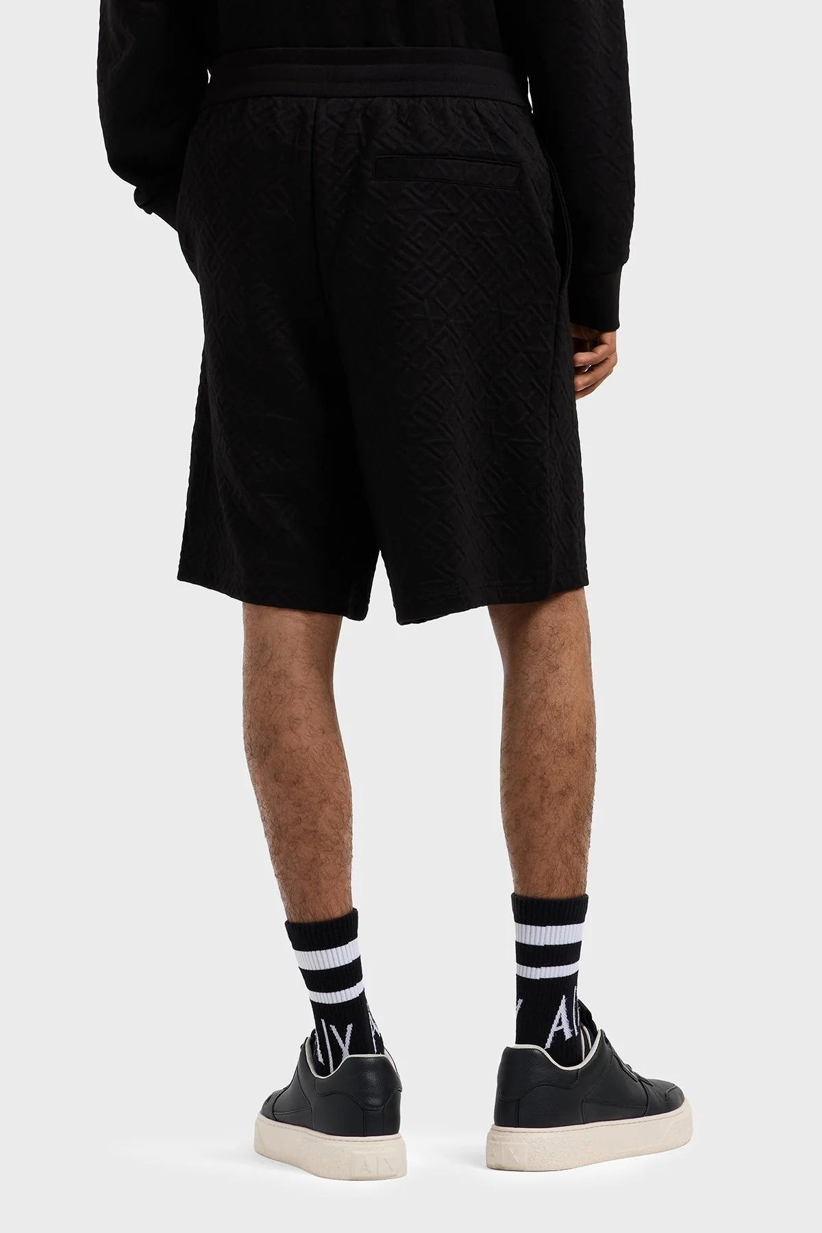 Armani Exchange Monogram Logo Baskılı Regular Fit Normal Bel Erkek Short XM000476 AF13037 FC013 SİYAH - 8