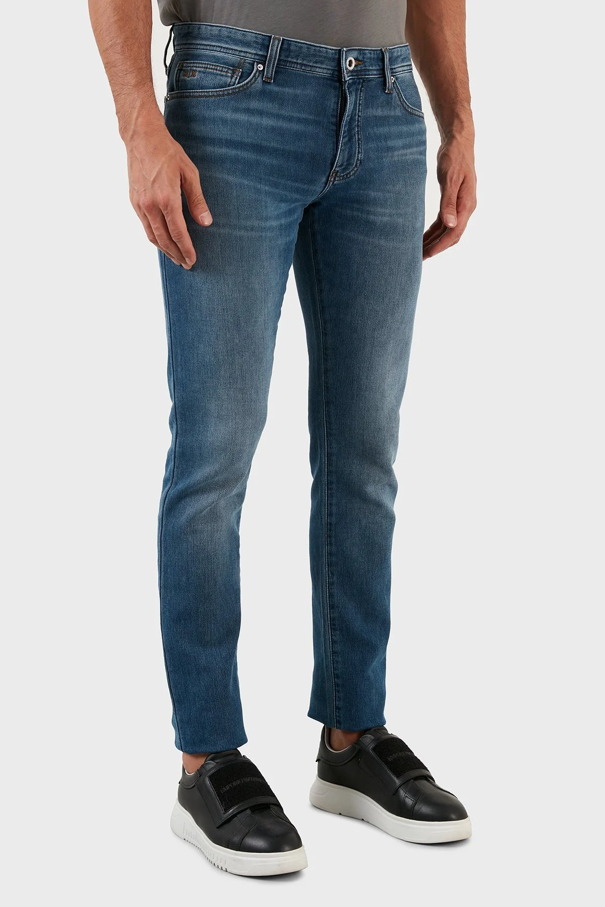 Armani Exchange Normal Bel Slim Fit Dar Paça J14 Jeans Erkek Kot Pantolon 6LZJ14 Z1P6Z 1500 MAVİ - 4