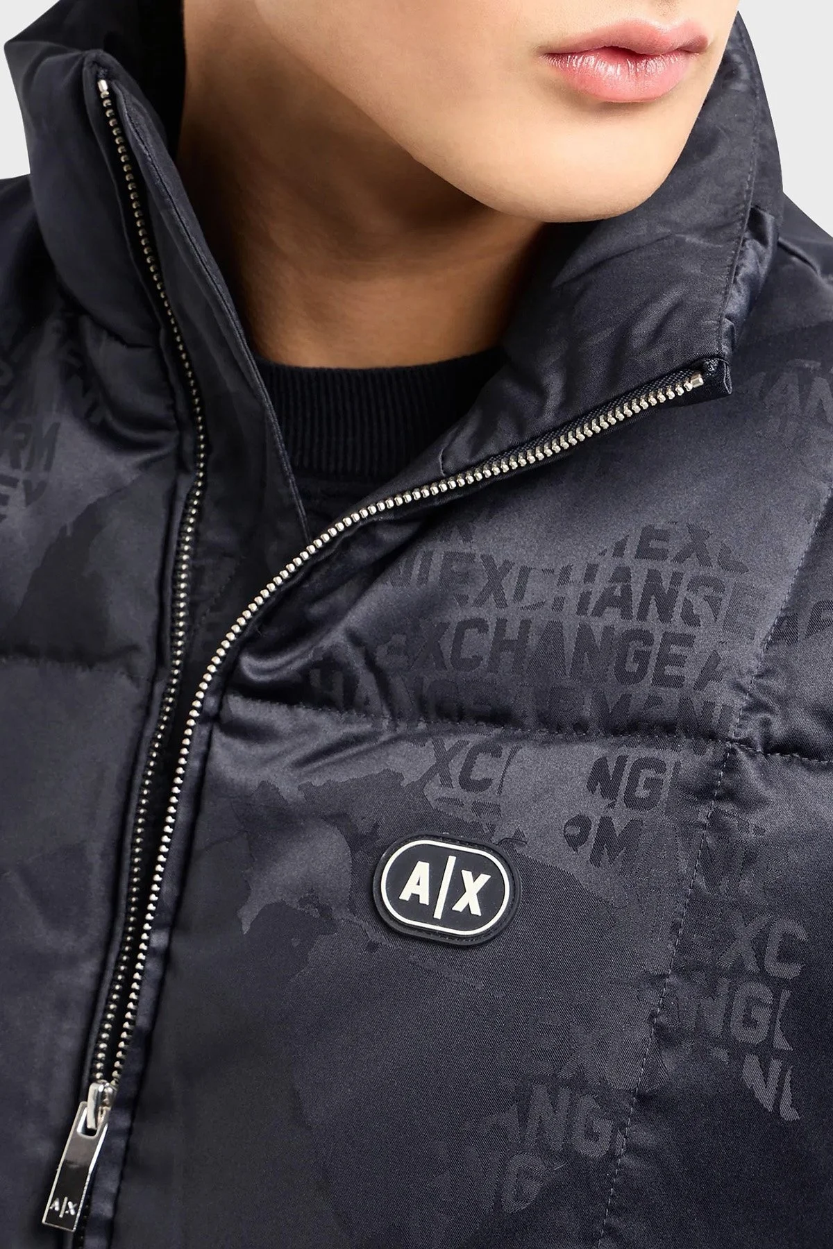 Armani Exchange Ördek Tüyü Dolgulu Dik Yaka Şişme Erkek Yelek 3DZQL5 ZN3HZ 55JK LACİVERT - 5