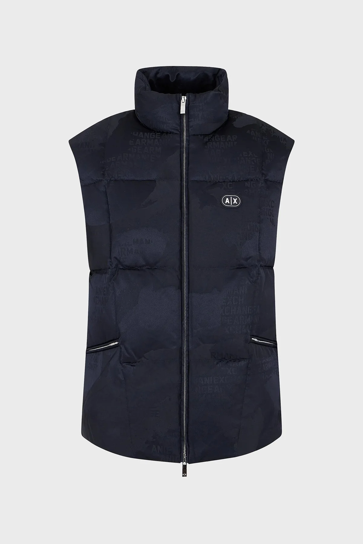 Armani Exchange Ördek Tüyü Dolgulu Dik Yaka Şişme Erkek Yelek 3DZQL5 ZN3HZ 55JK LACİVERT - 6