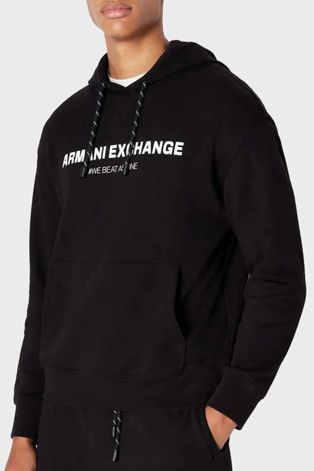 Armani Exchange Organik Pamuklu Kapüşonlu Regular Fit Erkek Sweat 6RZMHF ZJDGZ 1200 SİYAH - 3