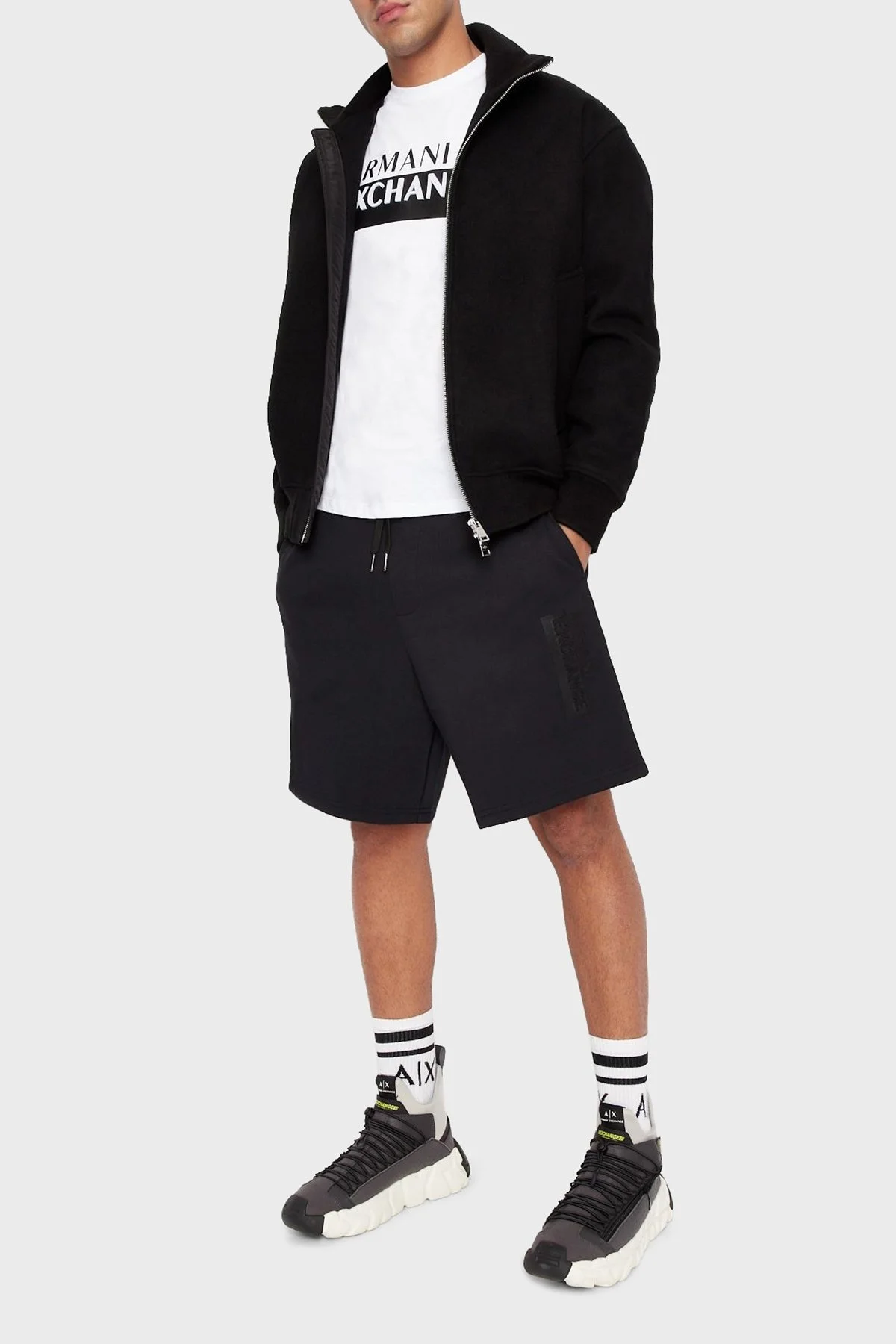 Armani Exchange Organik Pamuklu Belden Bağlamalı Cepli Erkek Short 6LZSBE ZJCAZ 1200 SİYAH - 3