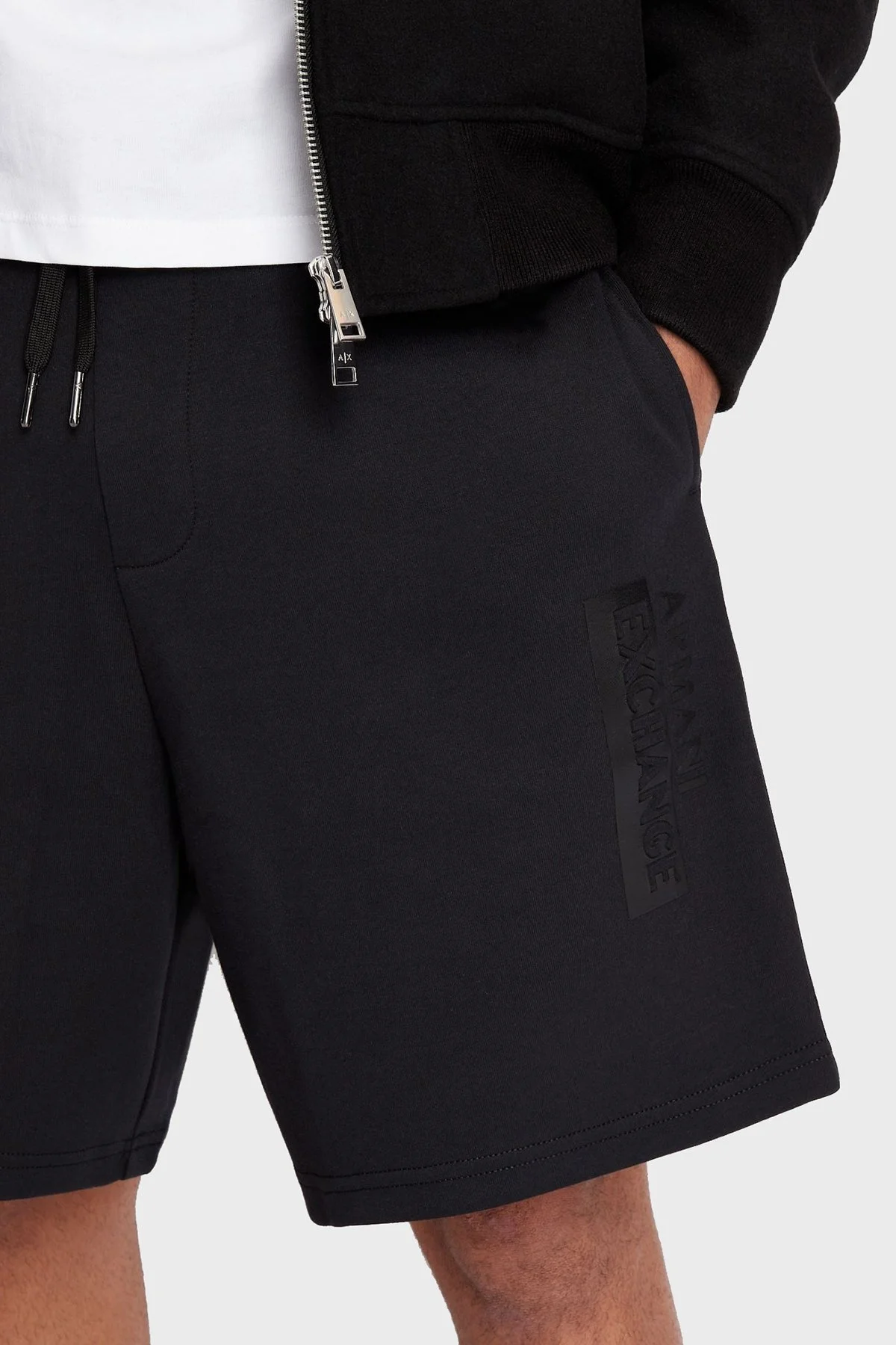 Armani Exchange Organik Pamuklu Belden Bağlamalı Cepli Erkek Short 6LZSBE ZJCAZ 1200 SİYAH - 5