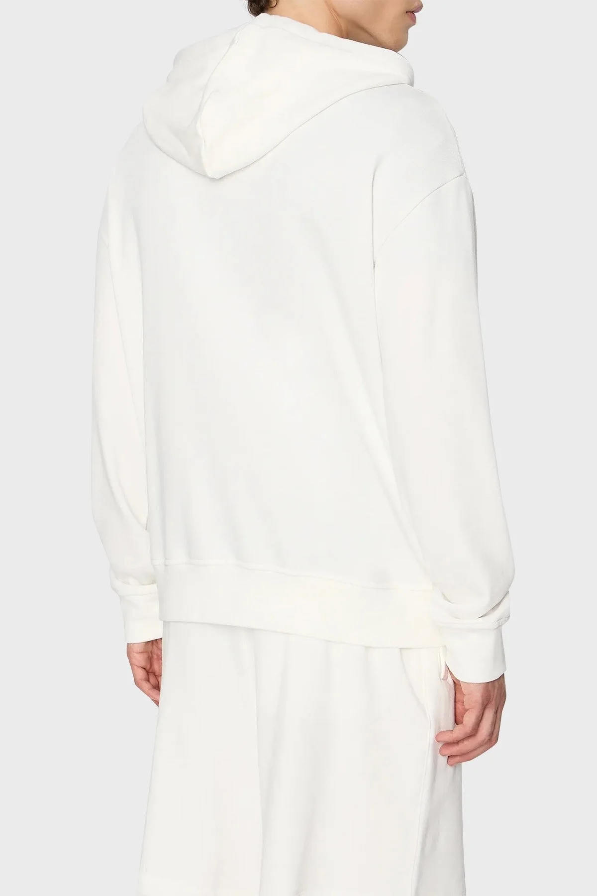 Armani Exchange Organik Pamuklu Kapüşonlu Fermuarlı Regular Fit Erkek Sweat 6RZMHE ZJDGZ 1116 BEYAZ - 2