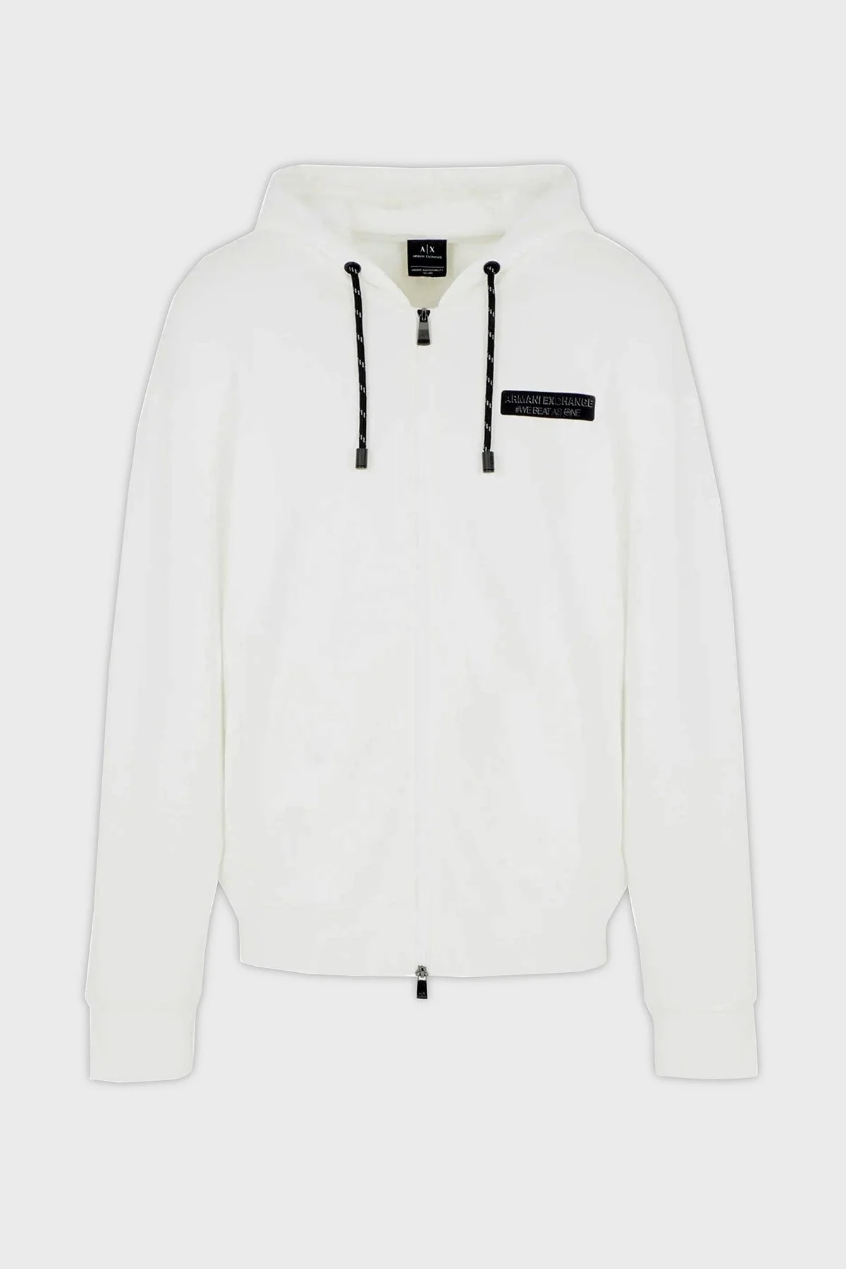 Armani Exchange Organik Pamuklu Kapüşonlu Fermuarlı Regular Fit Erkek Sweat 6RZMHE ZJDGZ 1116 BEYAZ - 5