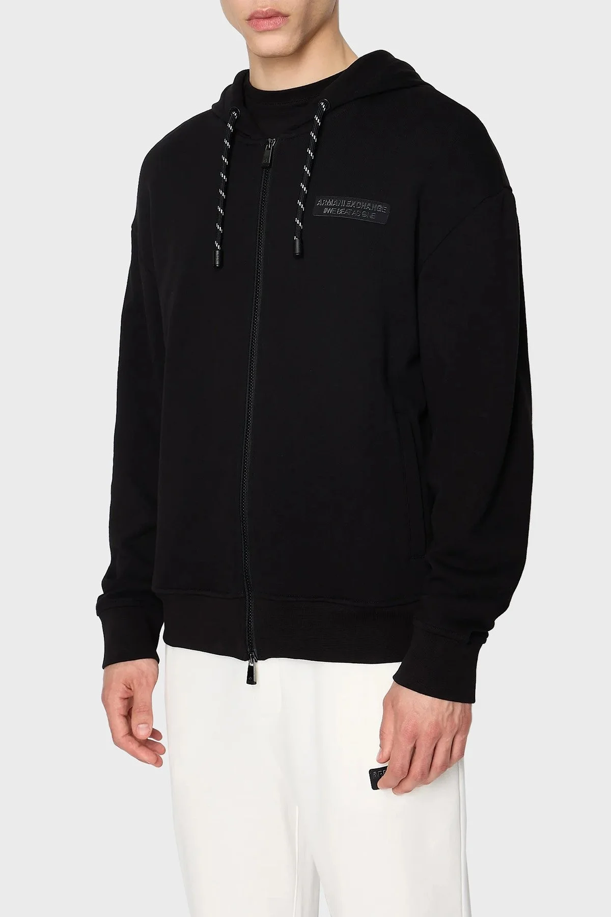 Armani Exchange Organik Pamuklu Kapüşonlu Fermuarlı Regular Fit Erkek Sweat 6RZMHE ZJDGZ 1200 SİYAH - 1