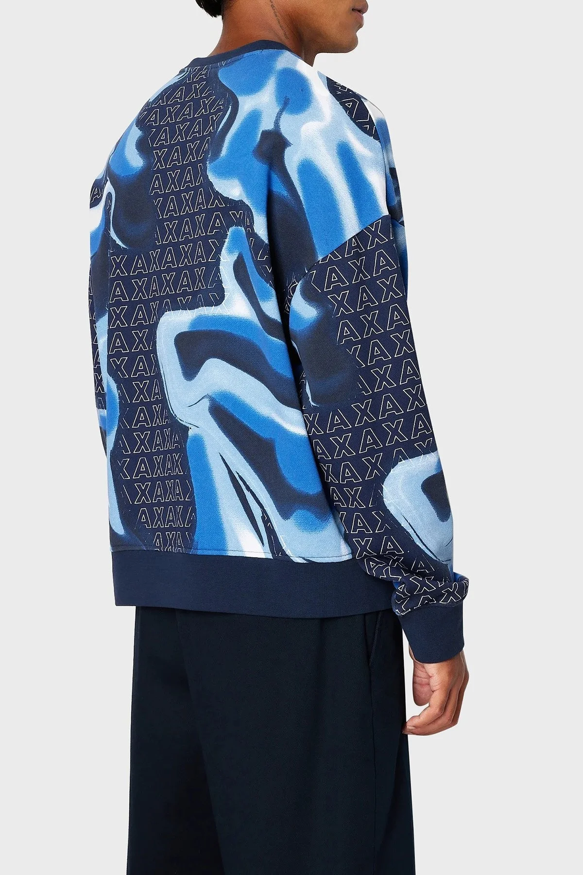 Armani Exchange Organik Pamuklu Regular Fit Logo Desenli Tasarım Erkek Sweat 6RZMHH ZJDGZ 25EA LACİVERT - 2