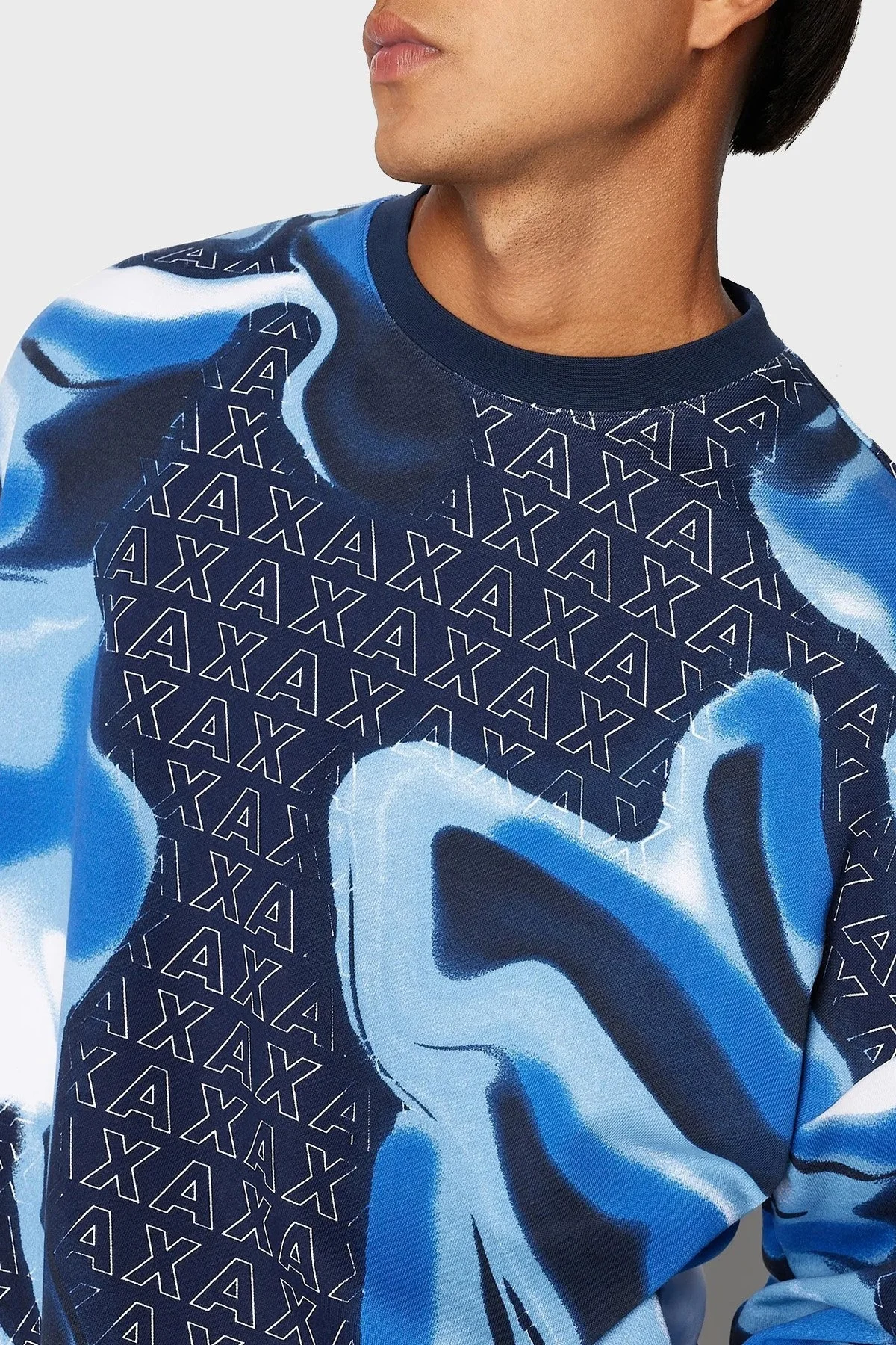 Armani Exchange Organik Pamuklu Regular Fit Logo Desenli Tasarım Erkek Sweat 6RZMHH ZJDGZ 25EA LACİVERT - 3