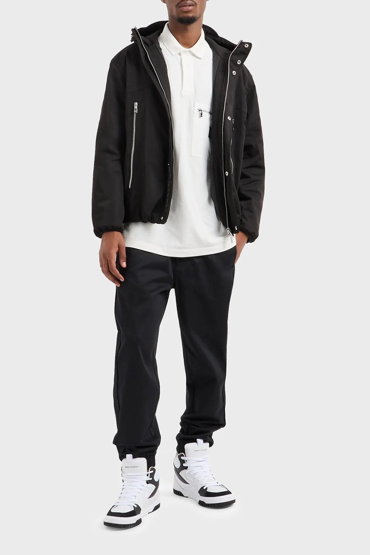 Armani Exchange Oversize Fit Cepli Kapüşonlu Erkek Mont XM000035 AF10324 UC001 SİYAH - 7