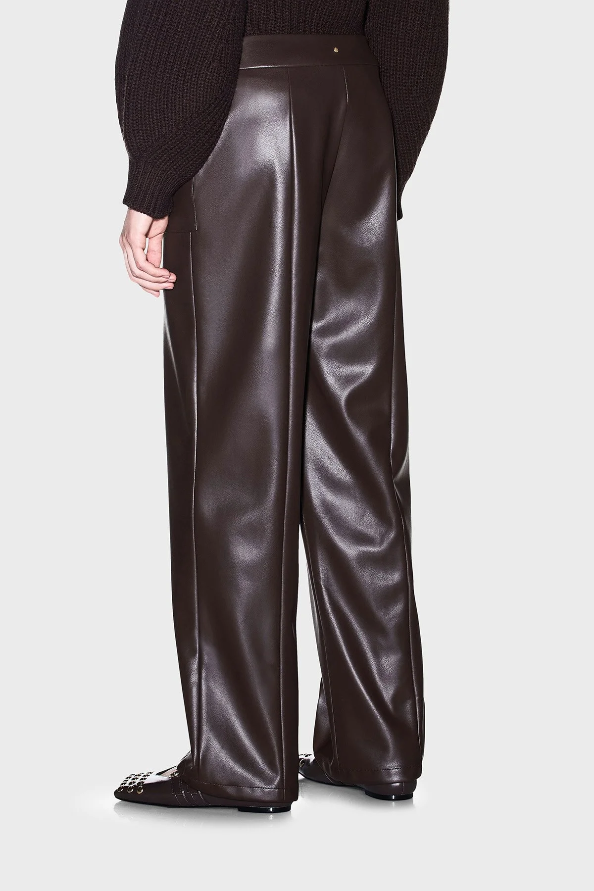 Armani Exchange Oversize Fit Geniş Paça Cep Detaylı Kadın Pantolon XW002475 AF10203 U6032 Kahve - 3