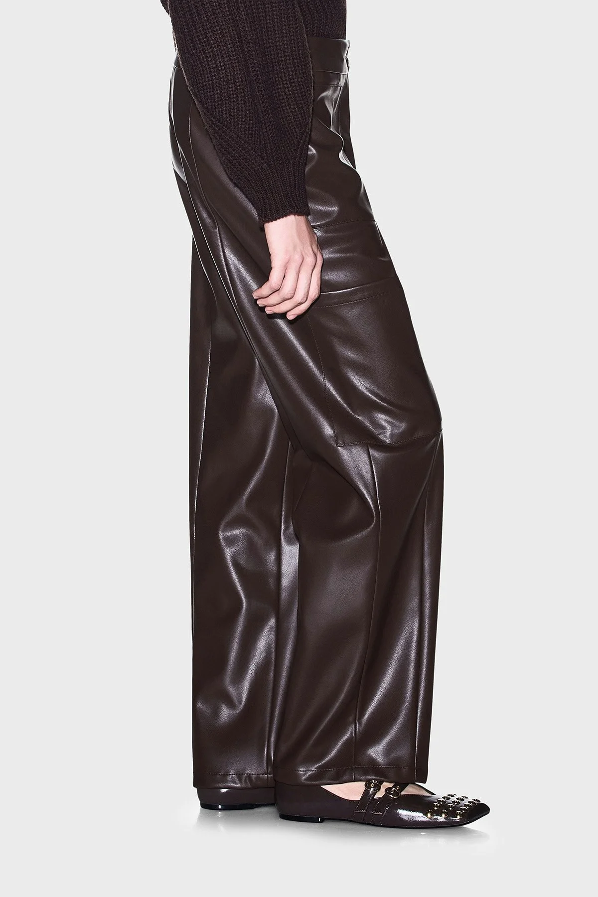 Armani Exchange Oversize Fit Geniş Paça Cep Detaylı Kadın Pantolon XW002475 AF10203 U6032 Kahve - 5