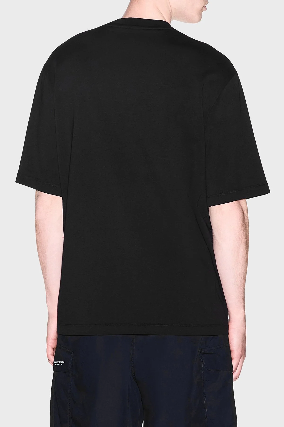 Armani Exchange Oversize Pamuklu Bisiklet Yaka Erkek T Shirt XM003560 AF28670 UC001 Siyah - 3