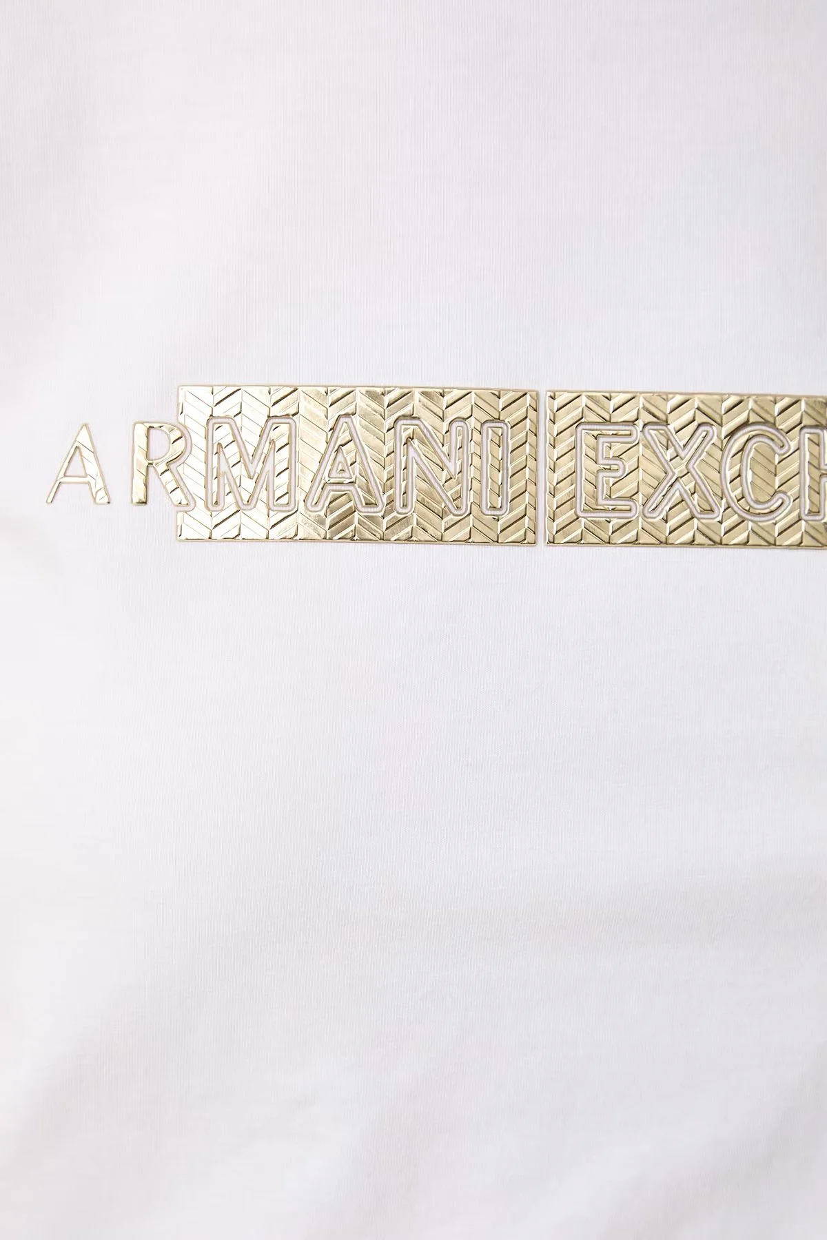 Armani Exchange Pamuk Karışımlı Logolu Bisiklet Yaka Kadın T Shirt XW002811 AF16294 U0002 Beyaz - 5