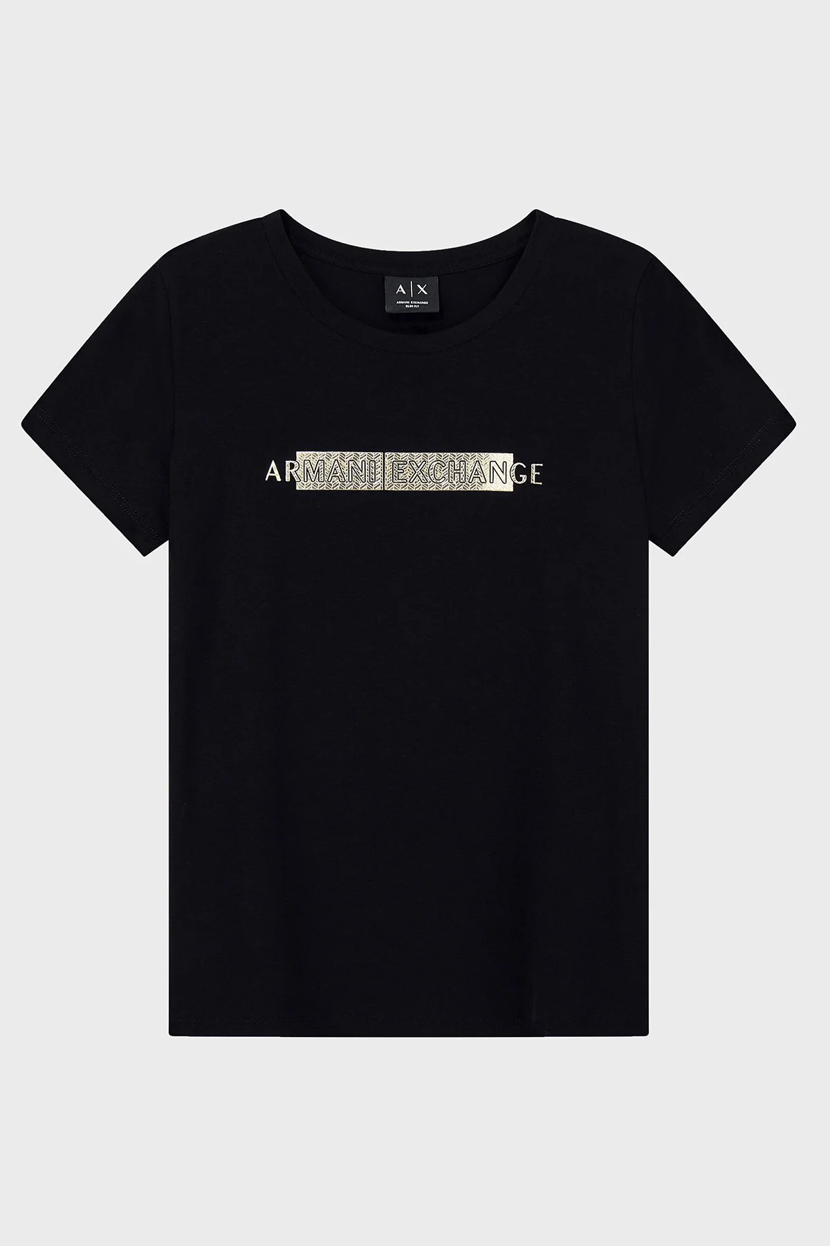 Armani Exchange Pamuk Karışımlı Logolu Bisiklet Yaka Kadın T Shirt XW002811 AF16294 UC001 Siyah - 5