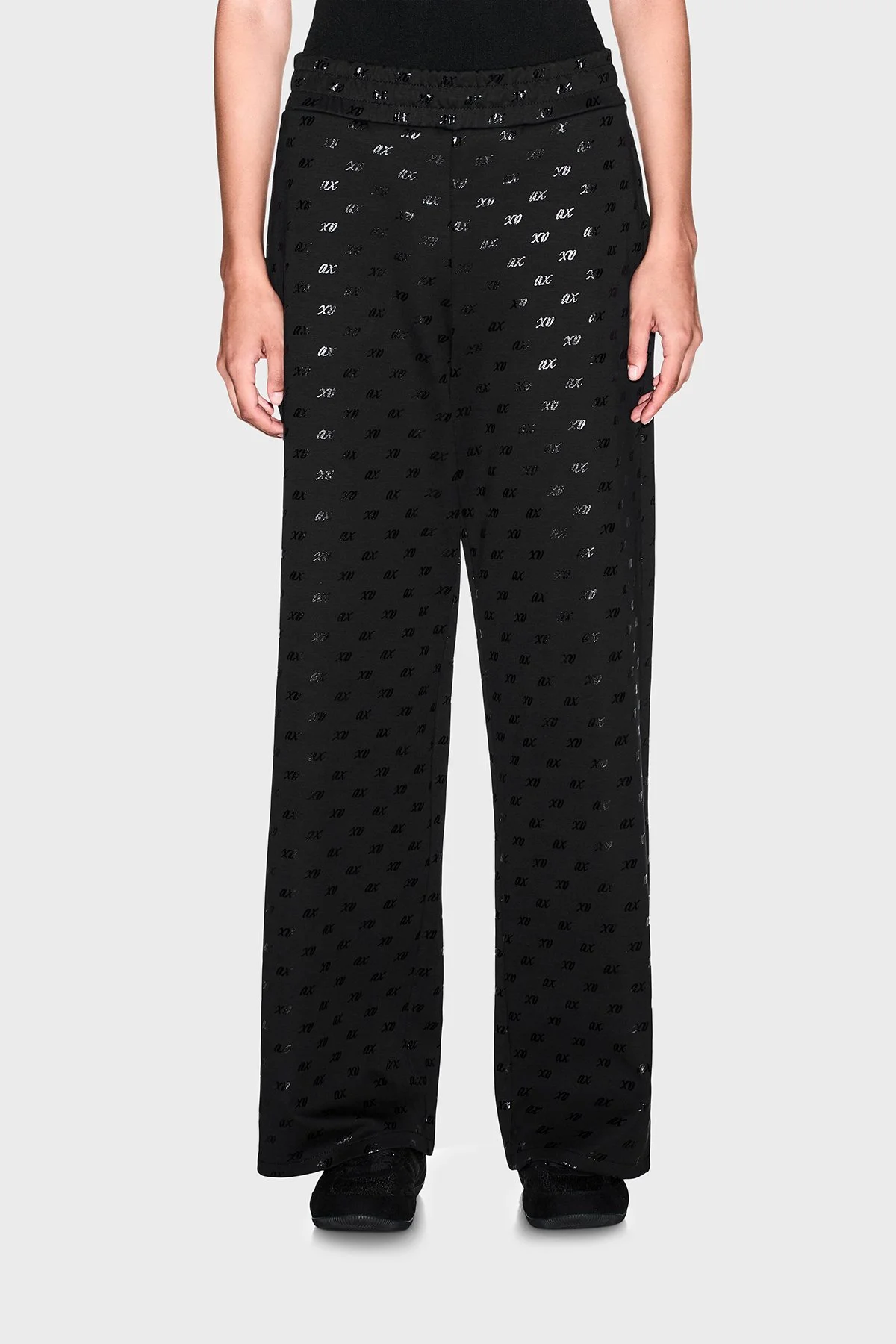 Armani Exchange Pamuk Karışımlı Logolu Kadın Pantolon XW002749 AF24095 FC241 Siyah - 1