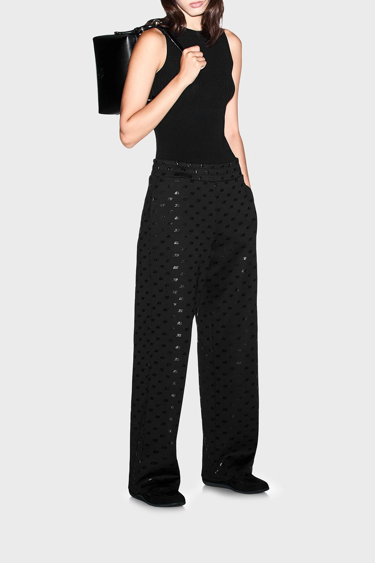 Armani Exchange Pamuk Karışımlı Logolu Kadın Pantolon XW002749 AF24095 FC241 Siyah - 2
