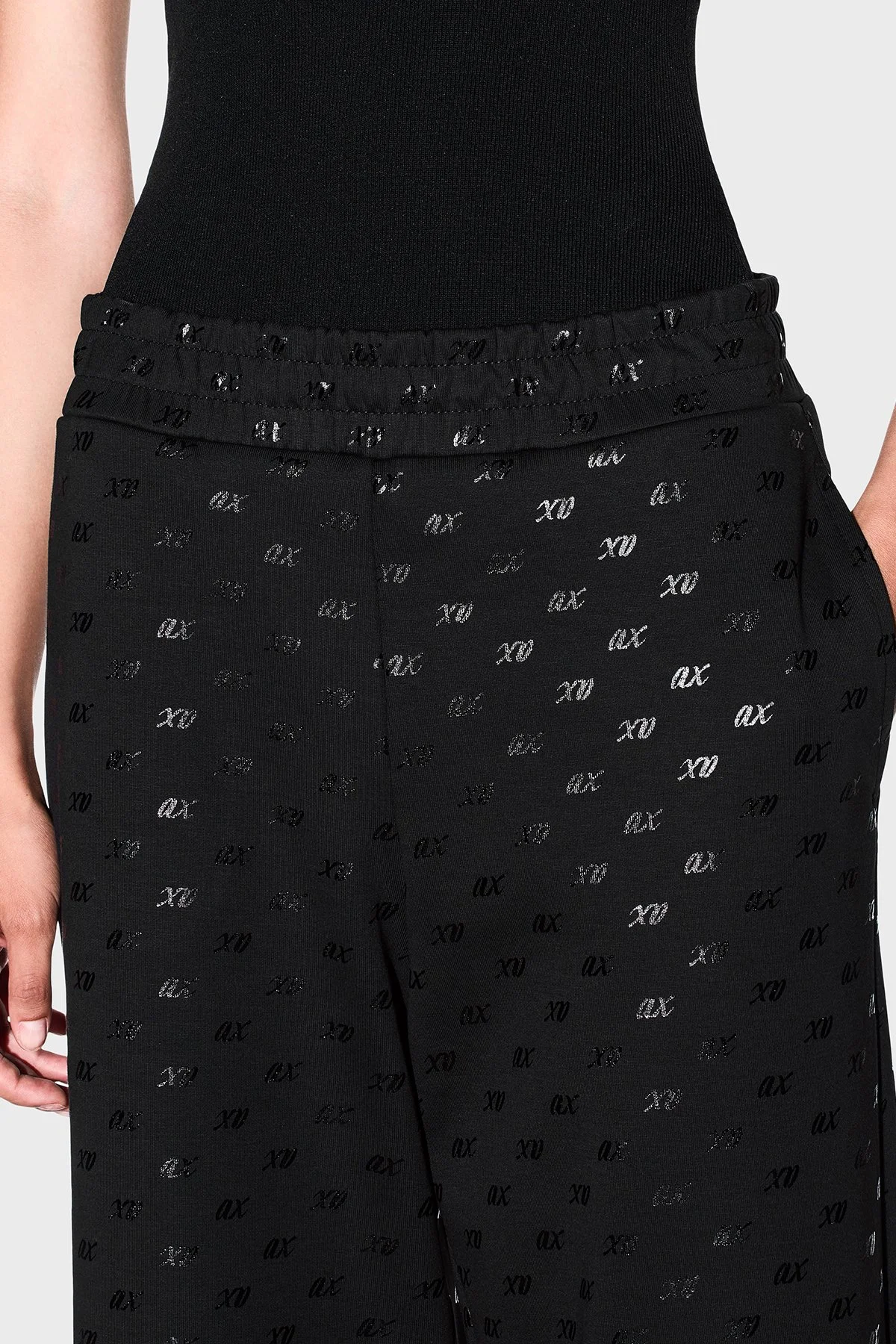 Armani Exchange Pamuk Karışımlı Logolu Kadın Pantolon XW002749 AF24095 FC241 Siyah - 5