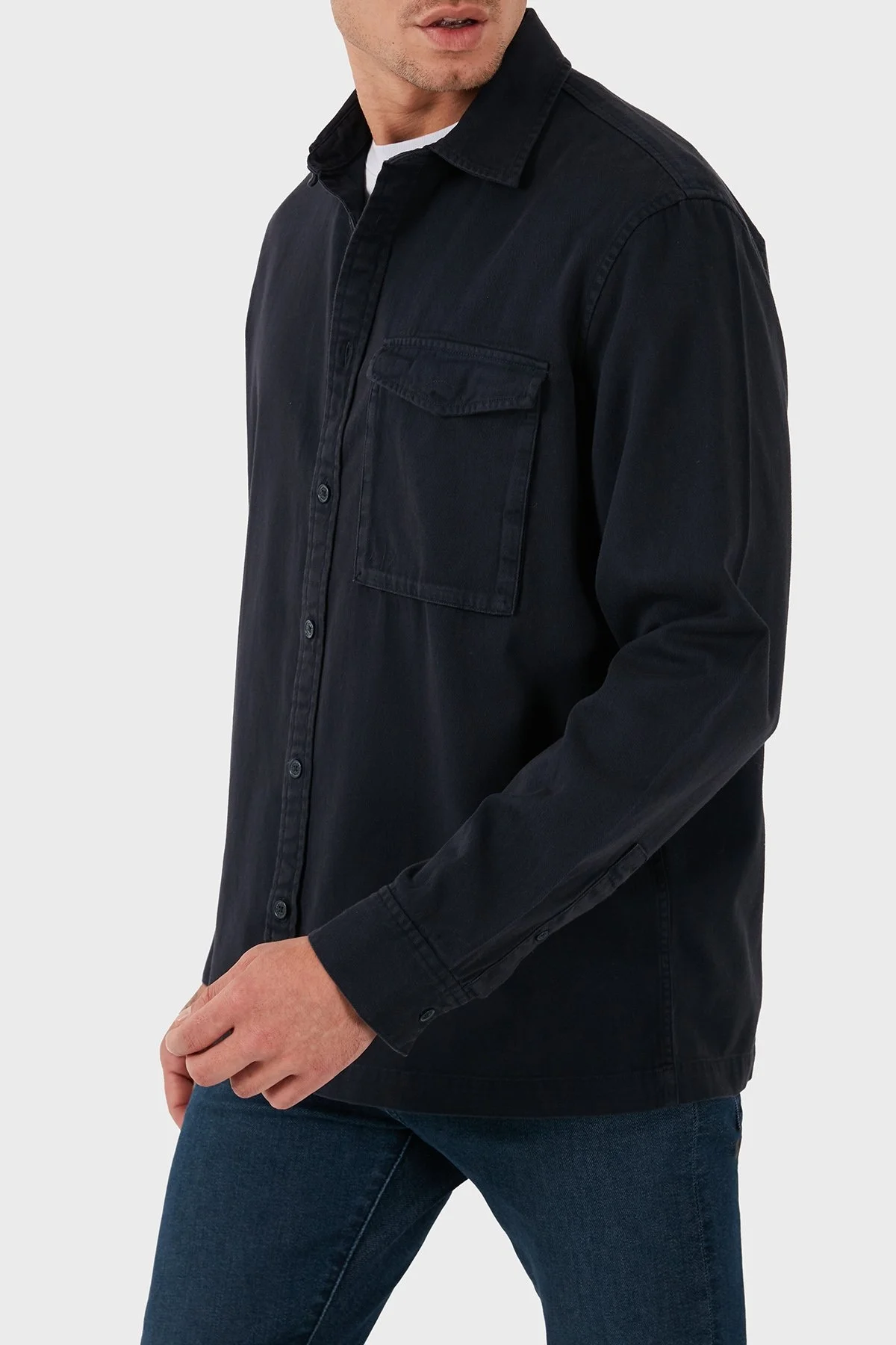 Armani Exchange Pamuk Karışımlı Loose Fit Erkek Gömlek 6DZC07 ZN5EZ 1510 LACİVERT - 5