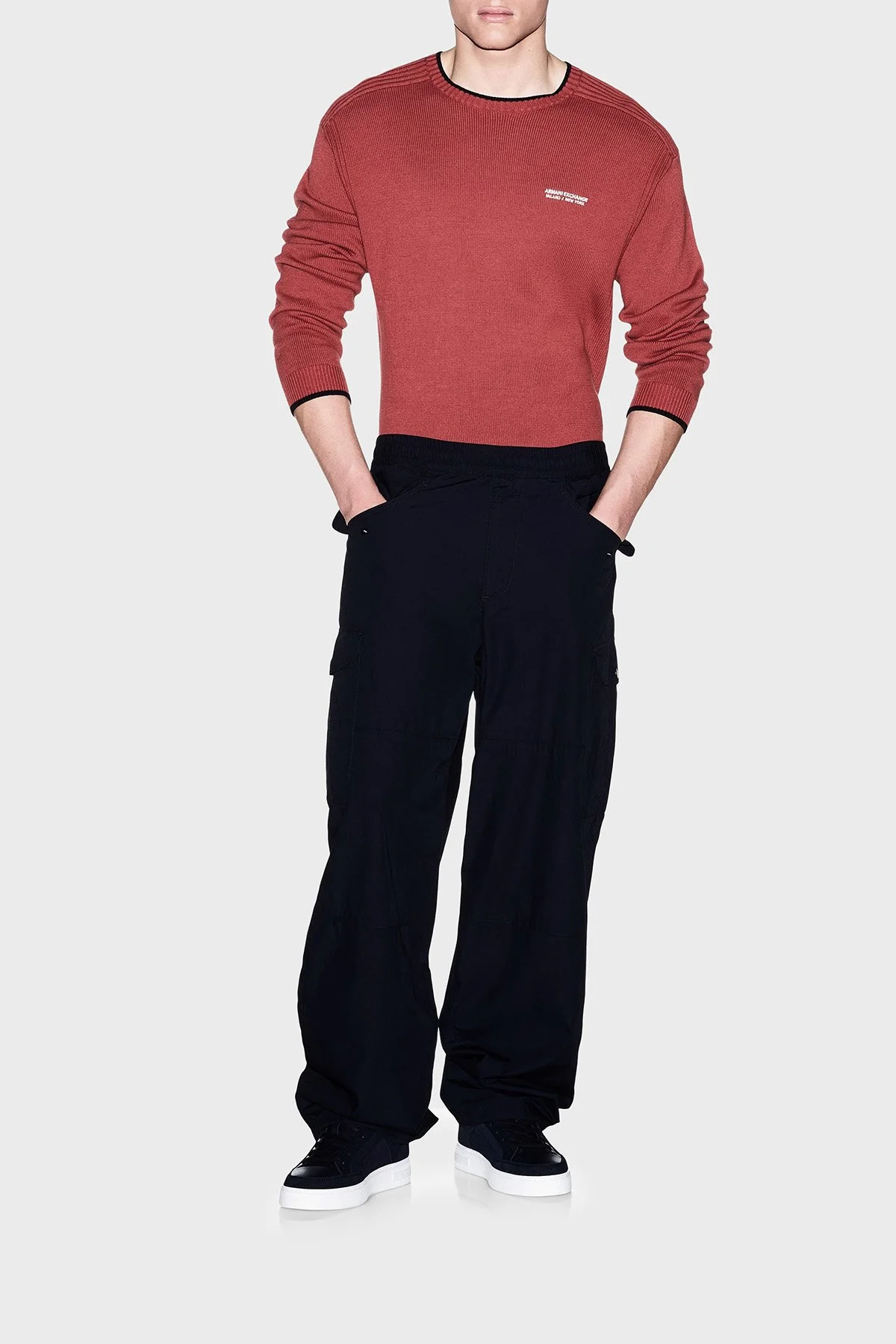 Armani Exchange Pamuk Karışımlı Regular Fit Bisiklet Yaka Erkek Kazak XM003009 AF28775 U5012 Kiremit - 2