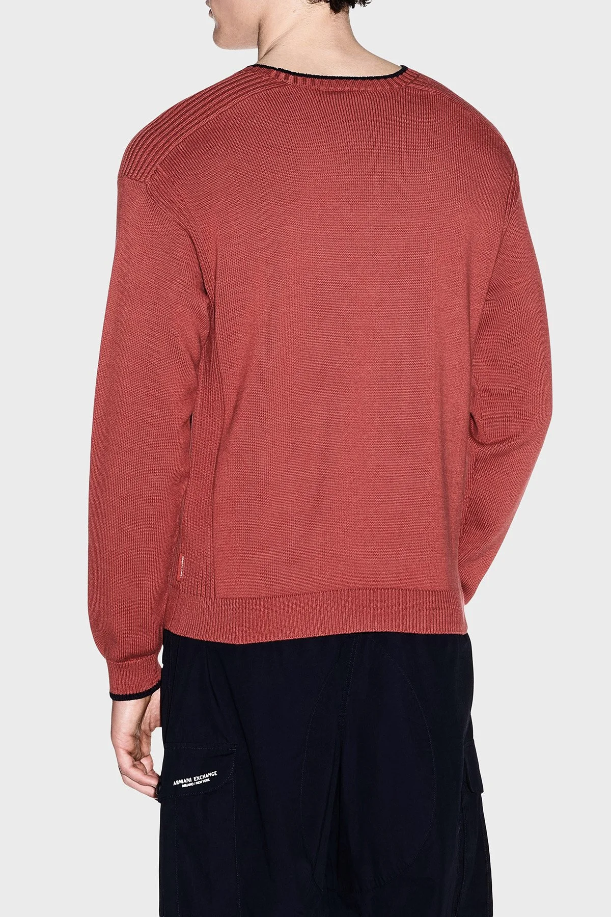 Armani Exchange Pamuk Karışımlı Regular Fit Bisiklet Yaka Erkek Kazak XM003009 AF28775 U5012 Kiremit - 3