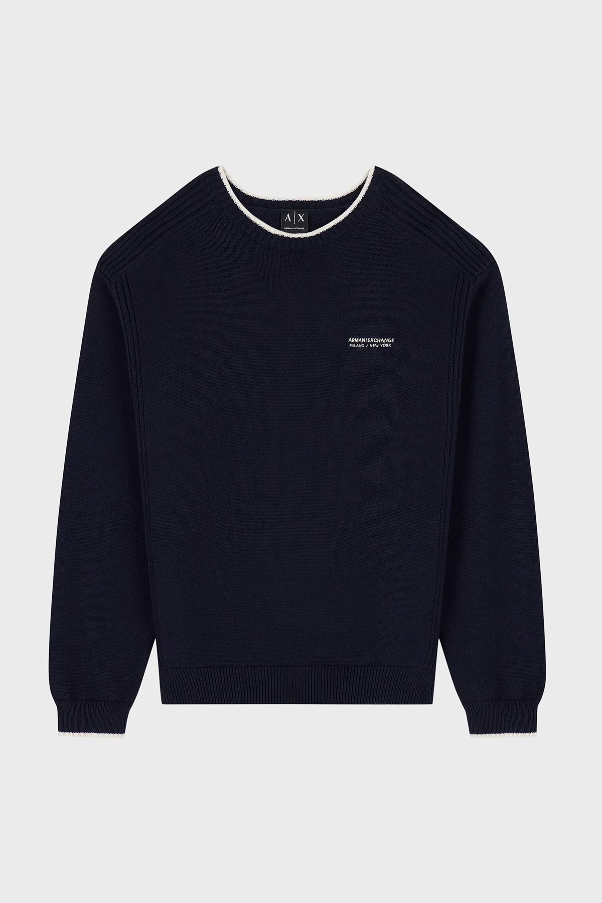 Armani Exchange Pamuk Karışımlı Regular Fit Bisiklet Yaka Erkek Kazak XM003009 AF28775 UB101 Lacivert - 4