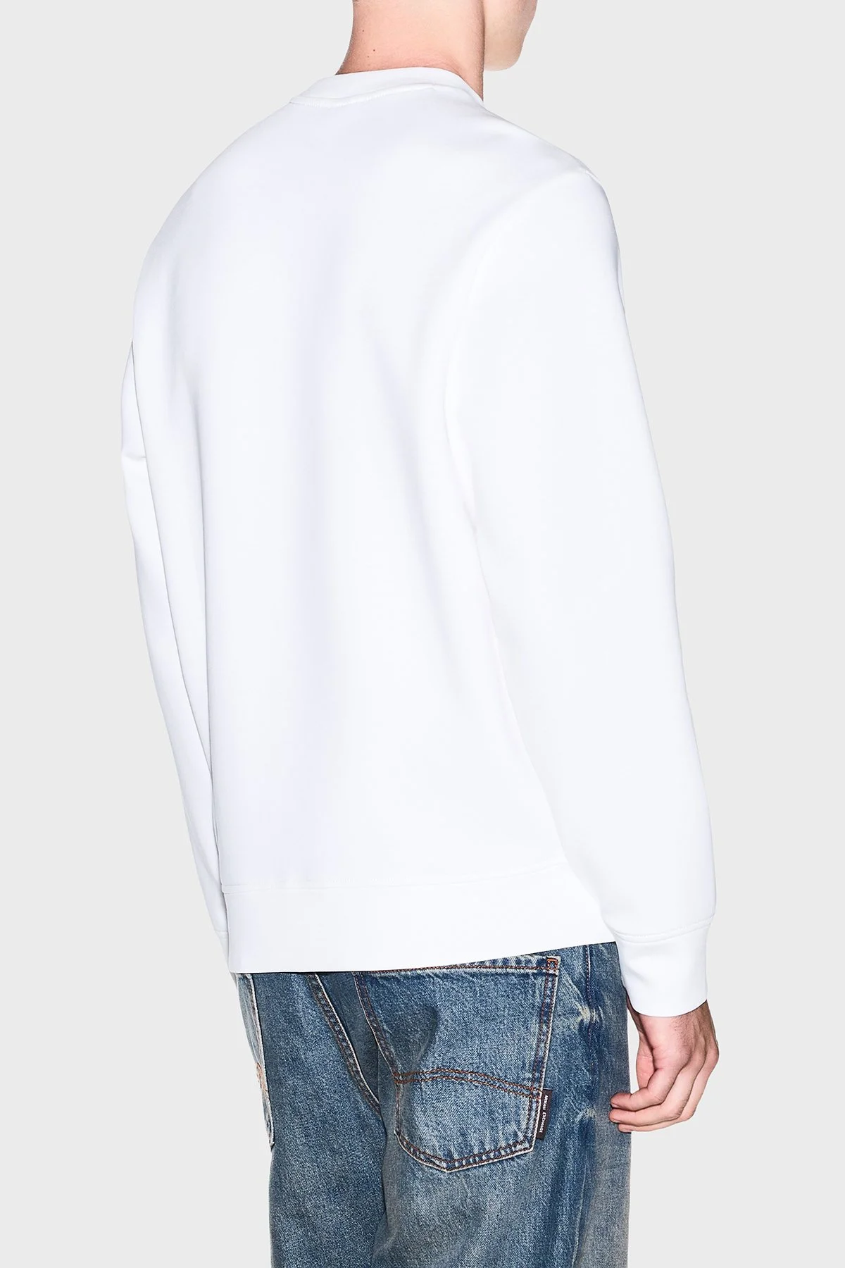 Armani Exchange Pamuk Karışımlı Regular Fit Bisiklet Yaka Erkek Sweat XM002888 AF10818 U0009 Beyaz - 3