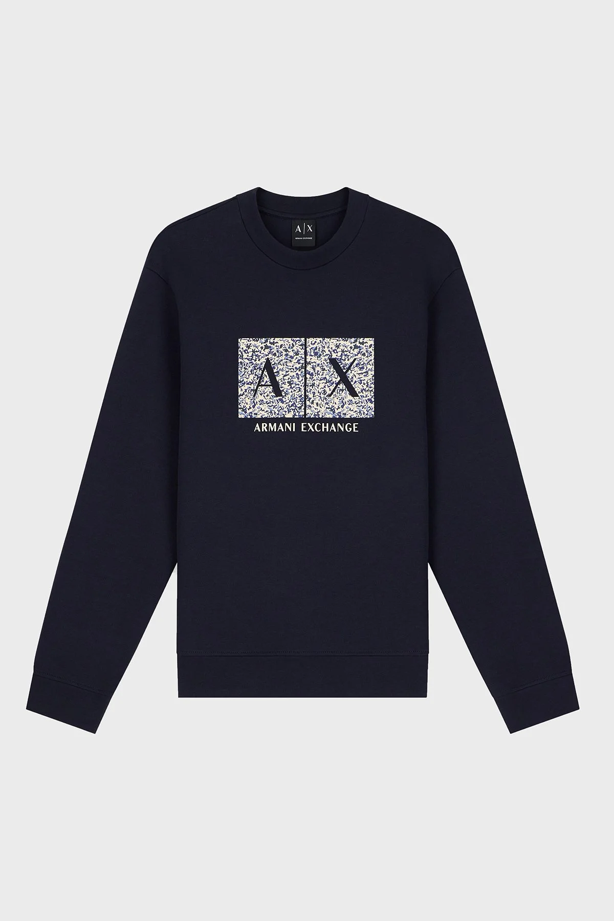 Armani Exchange Pamuk Karışımlı Regular Fit Bisiklet Yaka Erkek Sweat XM002888 AF10818 UB101 Lacivert - 7