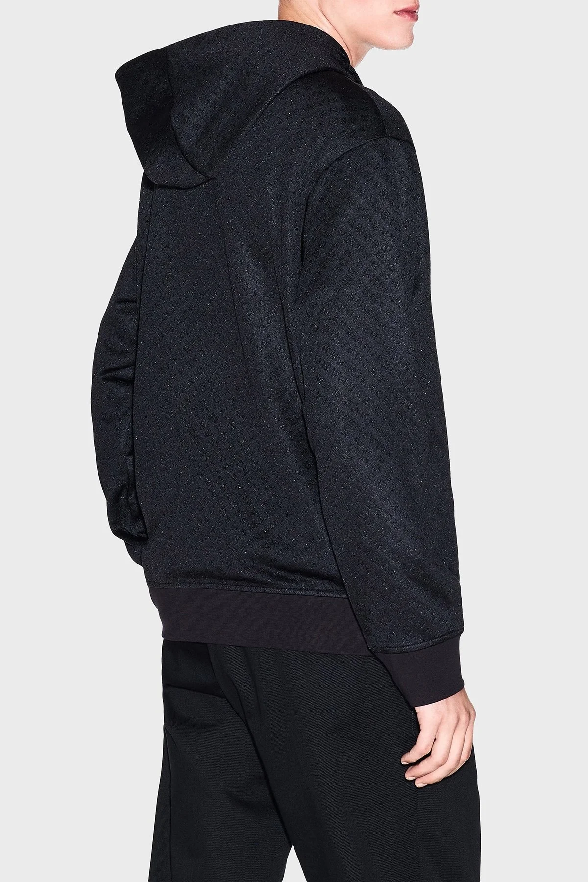 Armani Exchange Pamuk Karışımlı Regular Fit Yarım Fermuarlı Kapüşonlu Erkek Sweat XM001355 AF16259 FC022 SİYAH - 3