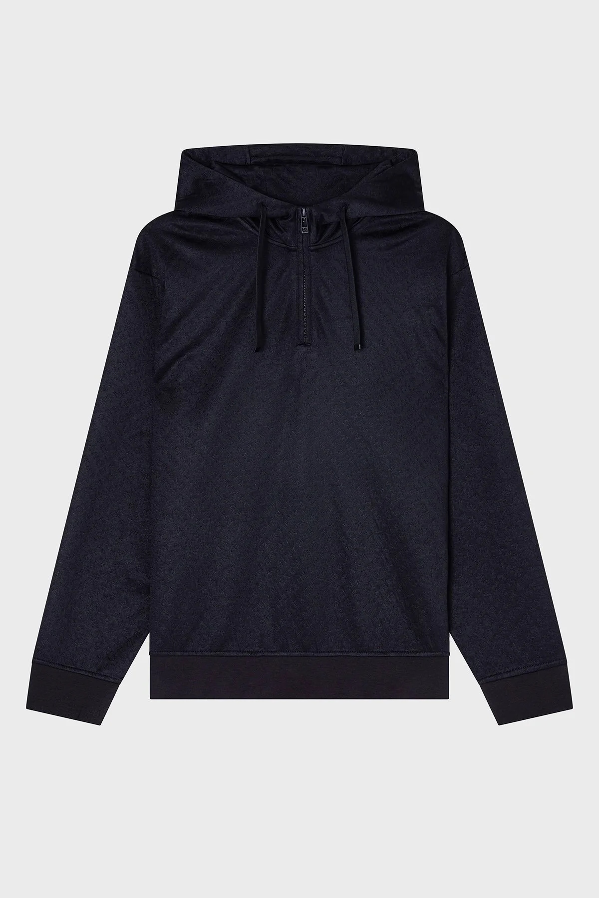 Armani Exchange Pamuk Karışımlı Regular Fit Yarım Fermuarlı Kapüşonlu Erkek Sweat XM001355 AF16259 FC022 SİYAH - 5