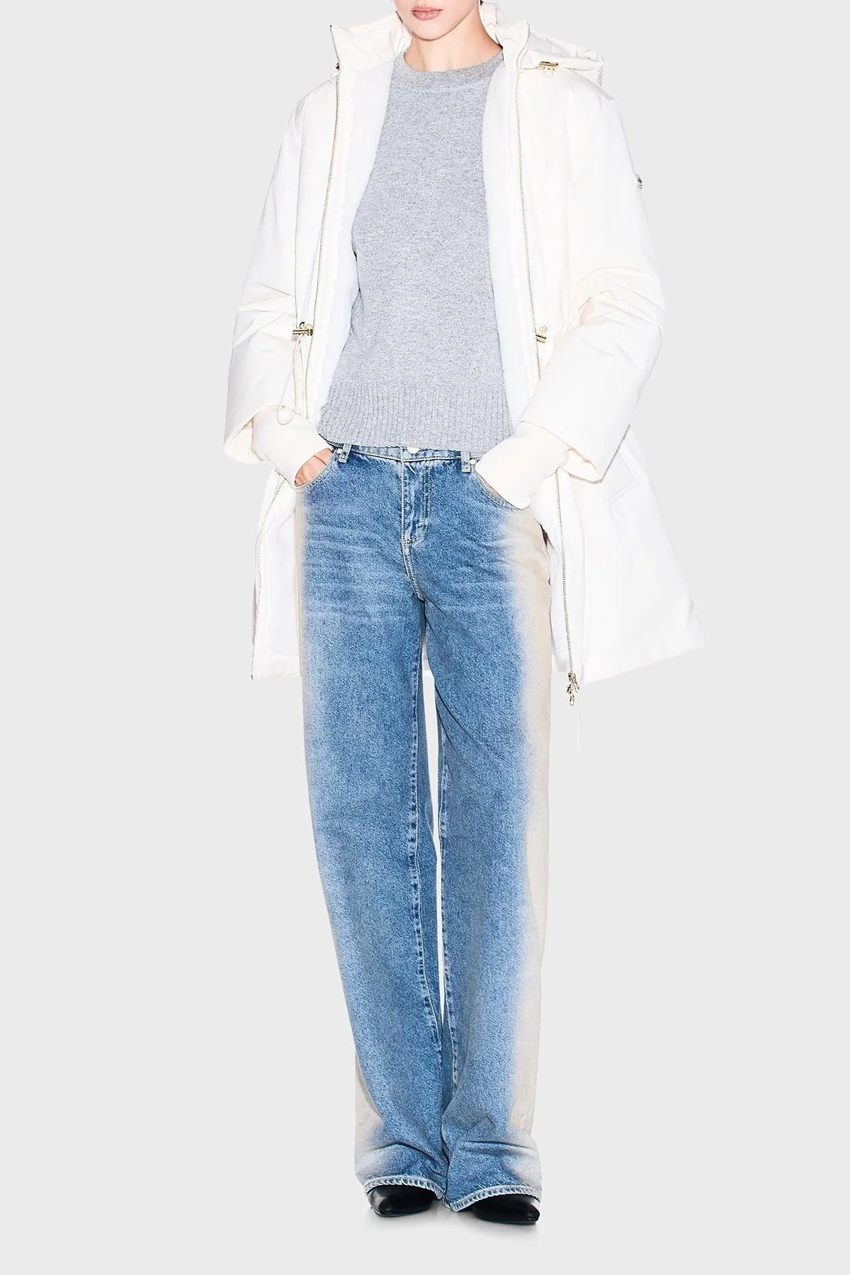 Armani Exchange Pamuk Karışımlı Relaxed Fit Kapüşonlu Bayan Parka XW000712 AF16215 U1003 EKRU - 1