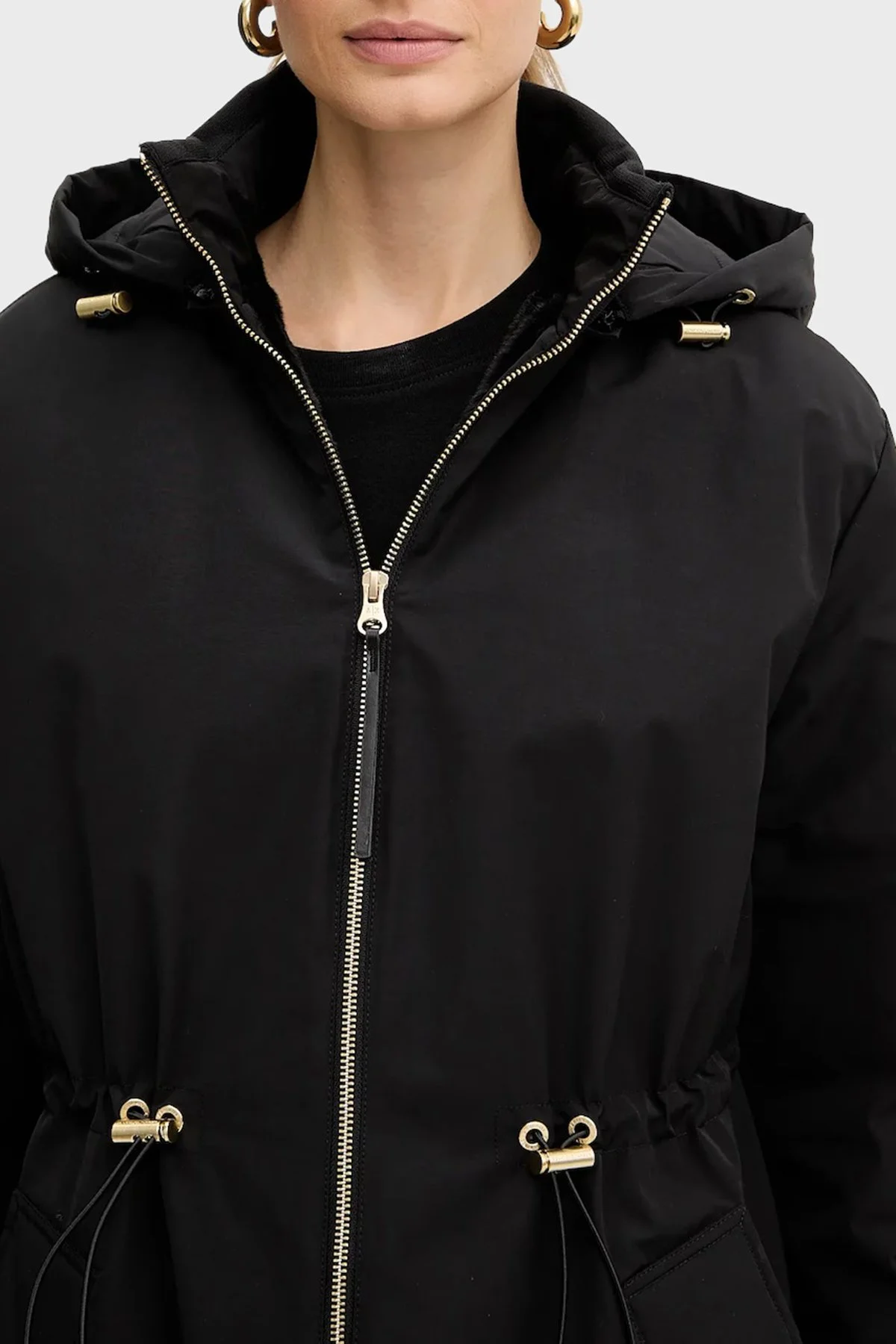 Armani Exchange Pamuk Karışımlı Relaxed Fit Kapüşonlu Bayan Parka XW000712 AF16215 UC001 SİYAH - 4