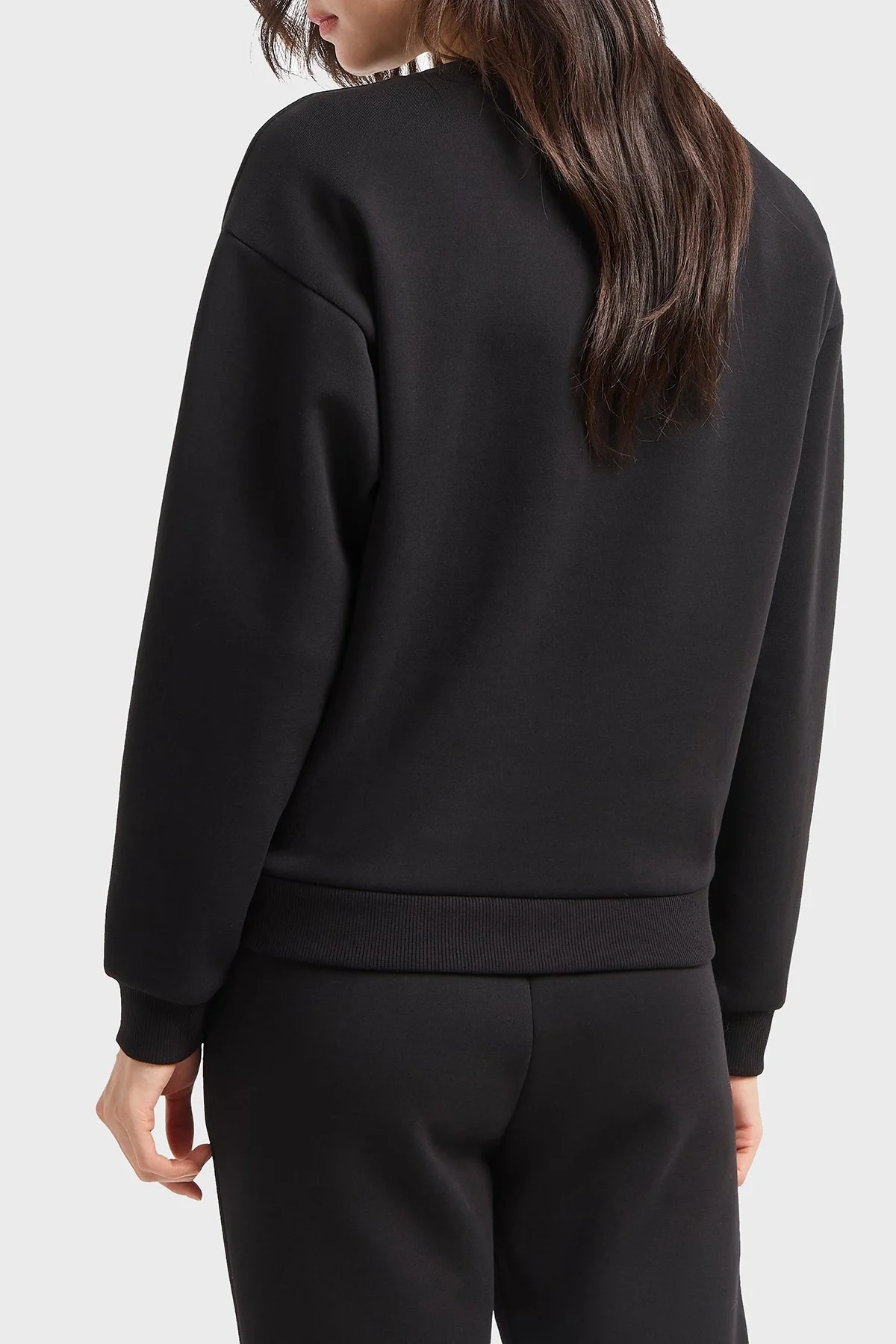 Armani Exchange Pamuk Karışımlı Relaxed Fit Nakış İşlemeli Bayan Sweat XW000313 AF12261 UC001 SİYAH - 2