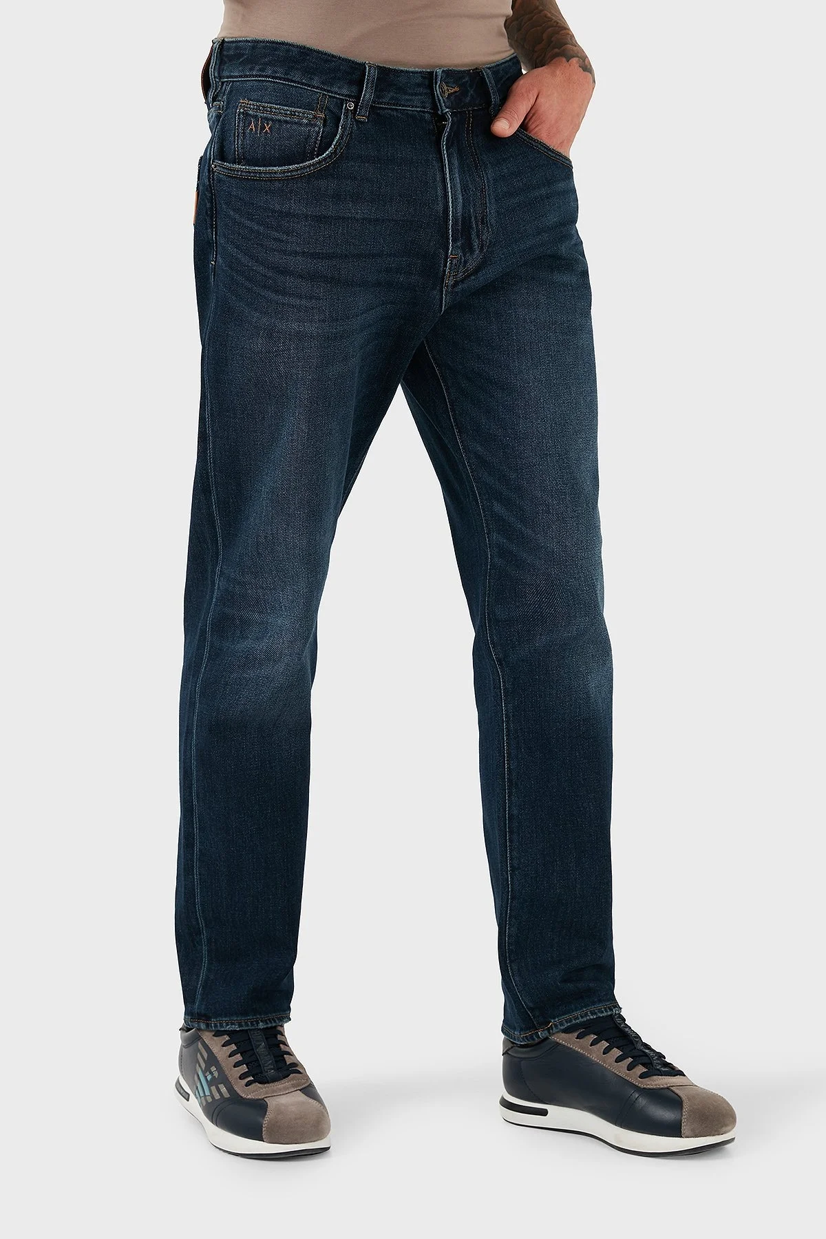 Armani Exchange Pamuk Karışımlı Slim Fit Normal Bel Jeans Erkek Kot Pantolon 6DZJ13 Z1ZQZ 1500 LACİVERT - 11
