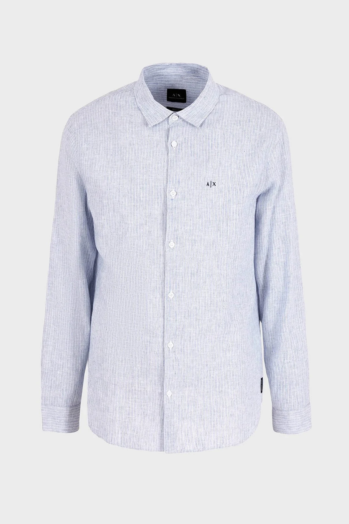 Armani Exchange Pamuk ve Keten Karışımlı Regular Fit Erkek Gömlek 3DZC32 ZN4LZ 61AH AÇIK MAVİ - 10
