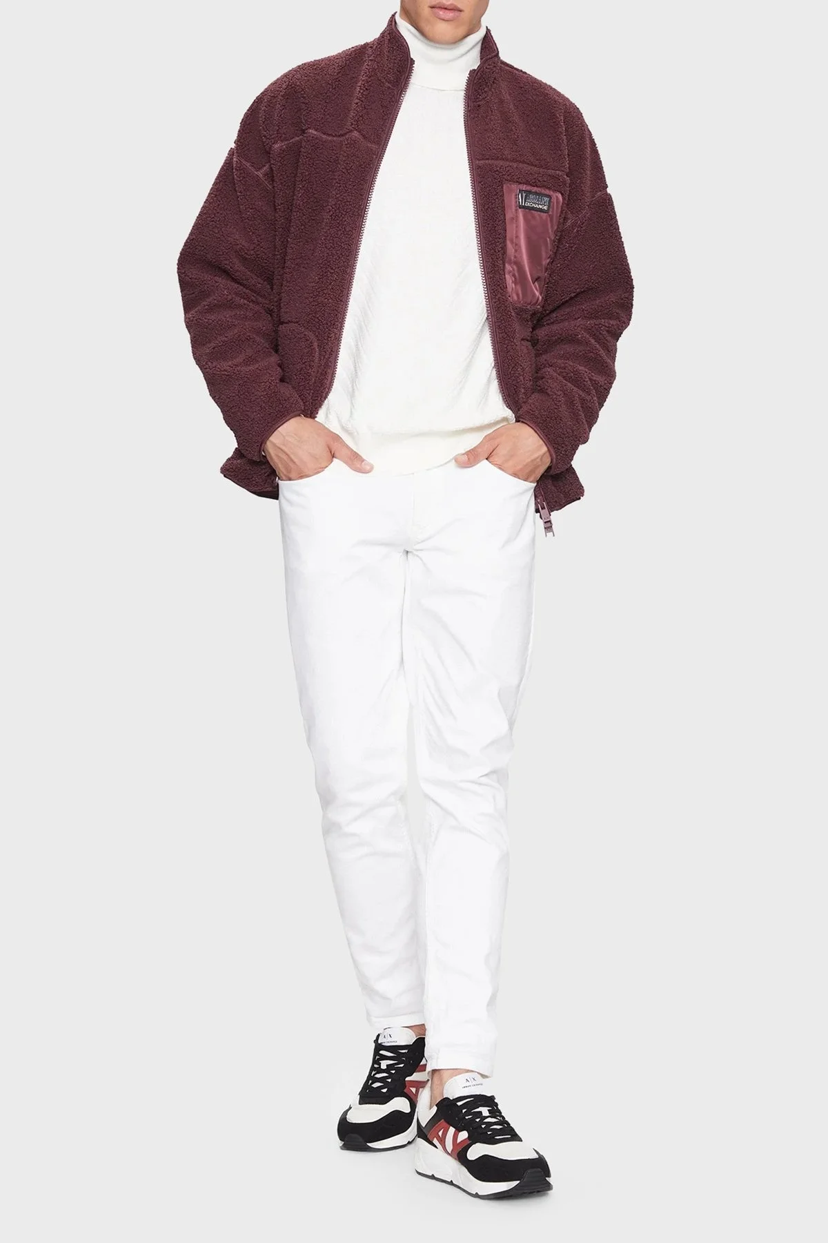 Armani Exchange Pamuk ve Yün Karışımlı Regular Fit Balıkçı Yaka Erkek Kazak 6RZM2J ZM3FZ 1116 BEYAZ - 2