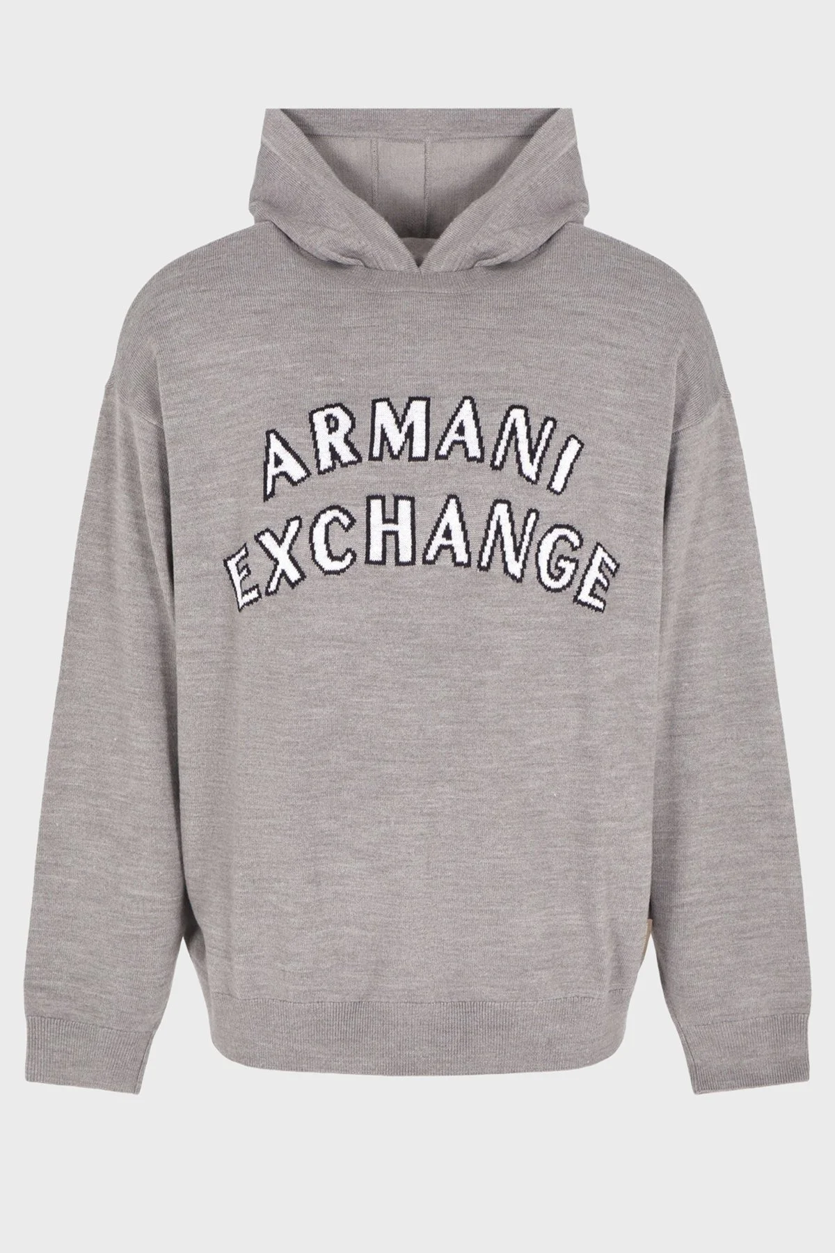 Armani Exchange Pamuk ve Yün Karışımlı Regular Fit Kapüşonlu Erkek Kazak 6DZM2Y ZM4NZ 17AC GRİ - 10