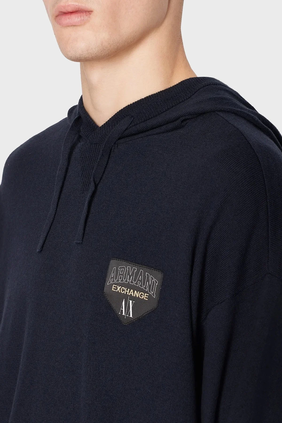 Armani Exchange Pamuk ve Yün Karışımlı Regular Fit Kapüşonlu Erkek Kazak 6RZM2A ZM3FZ 1510 LACİVERT - 2