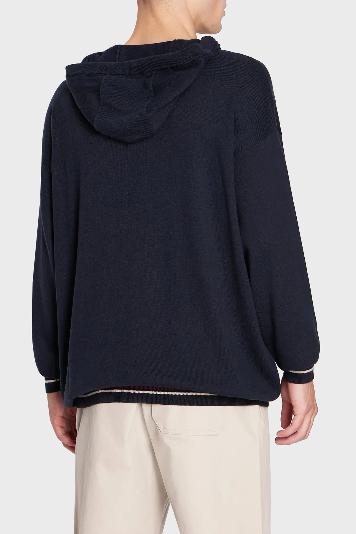 Armani Exchange Pamuk ve Yün Karışımlı Regular Fit Kapüşonlu Erkek Kazak 6RZM2A ZM3FZ 1510 LACİVERT - 3