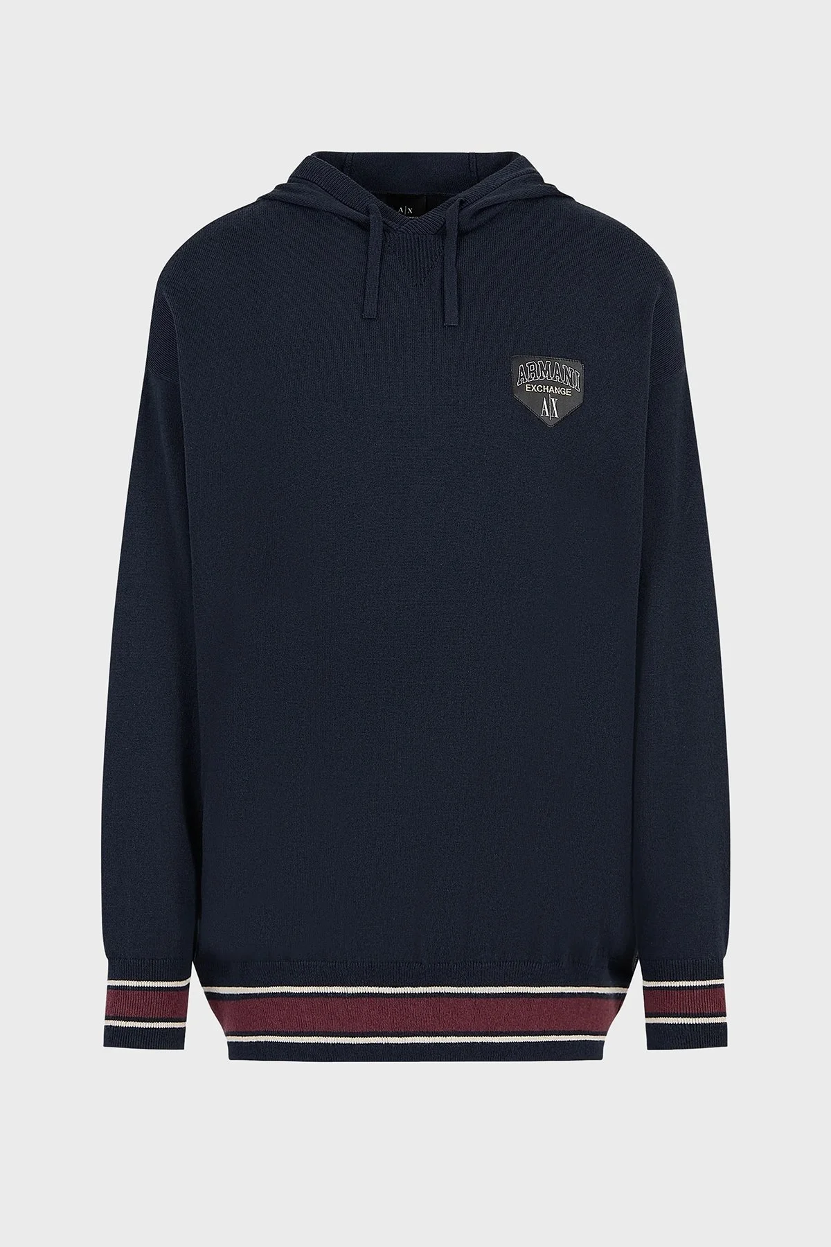 Armani Exchange Pamuk ve Yün Karışımlı Regular Fit Kapüşonlu Erkek Kazak 6RZM2A ZM3FZ 1510 LACİVERT - 4