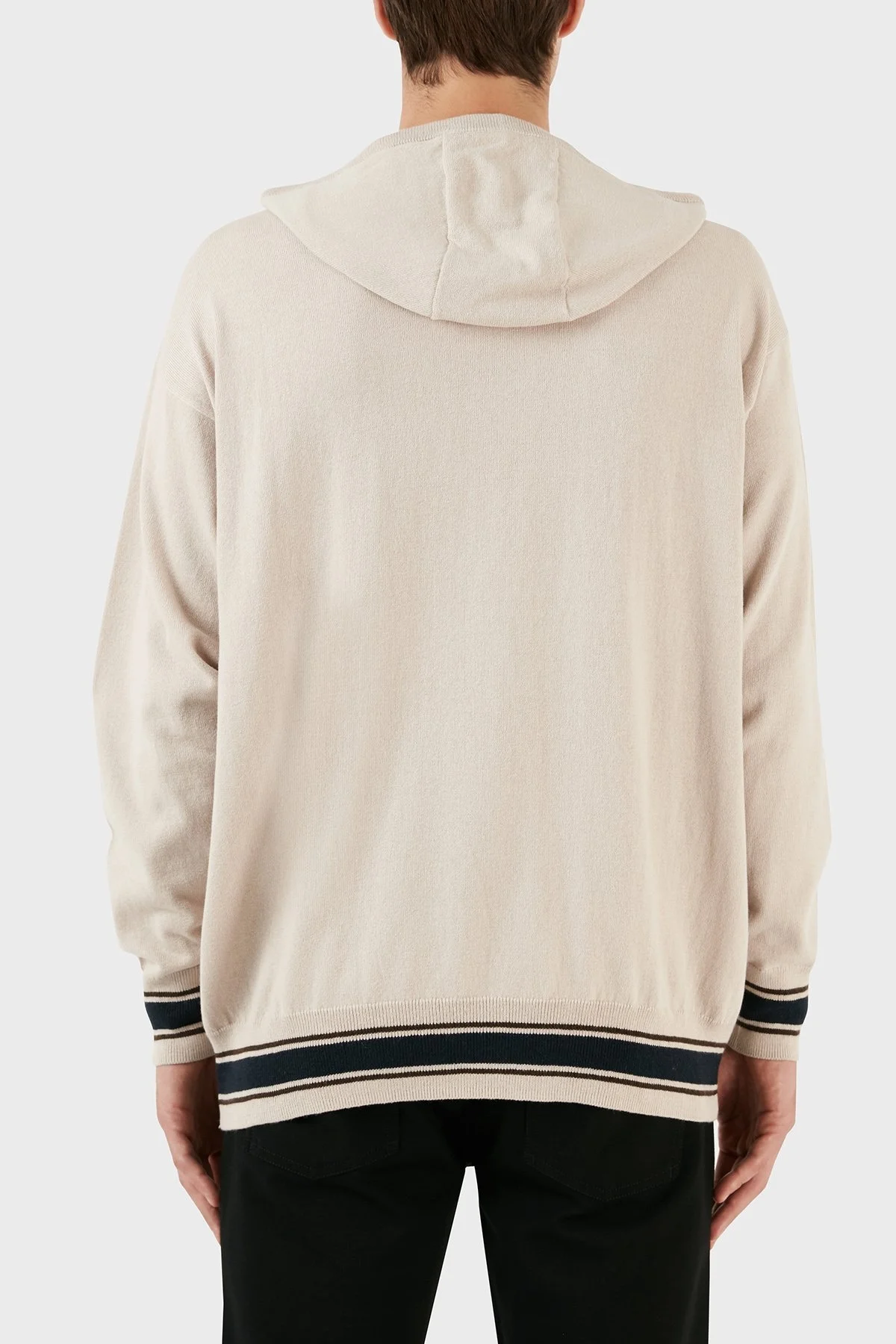Armani Exchange Pamuk ve Yün Karışımlı Regular Fit Kapüşonlu Erkek Kazak 6RZM2A ZM3FZ 1934 BEJ - 3