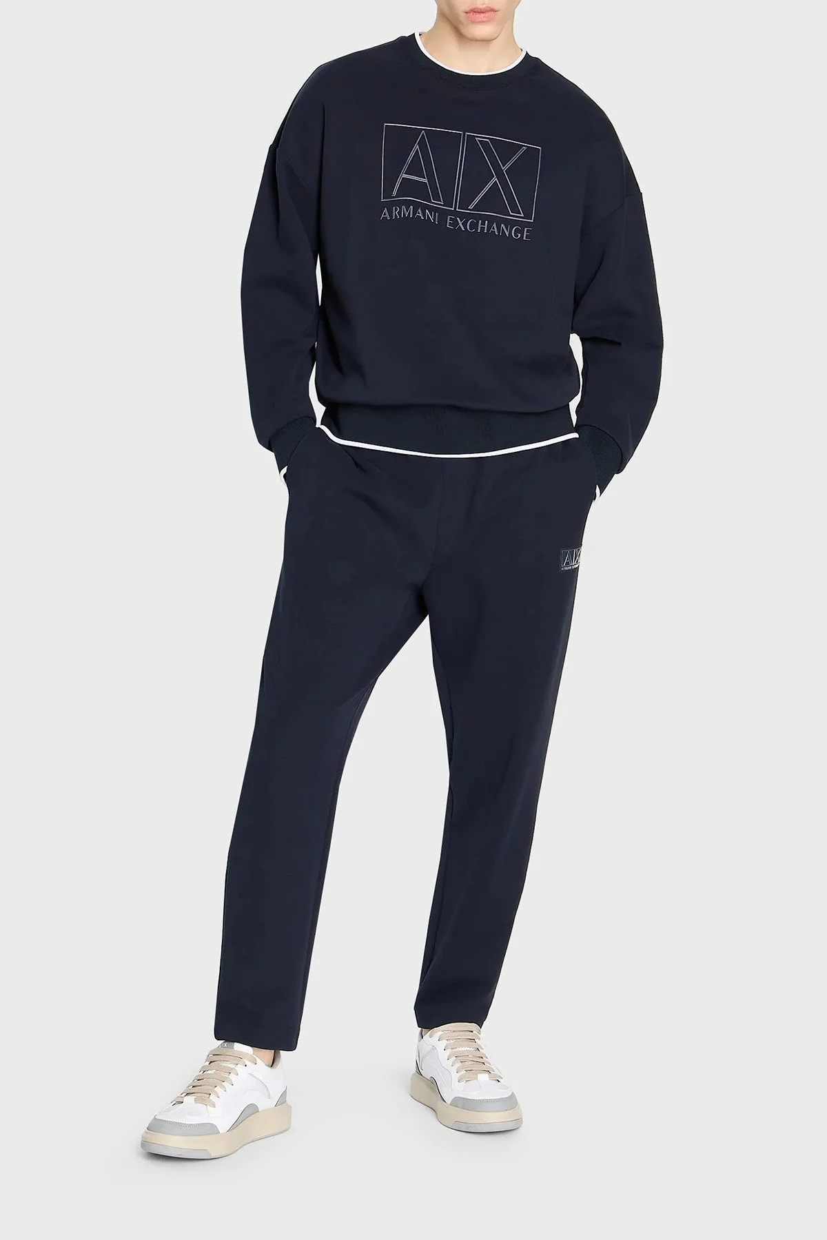 Armani Exchange Pamuklu Regular Fit Logo Baskılı Erkek Sweat 6RZMHJ ZJDJZ 1510 LACİVERT - 3