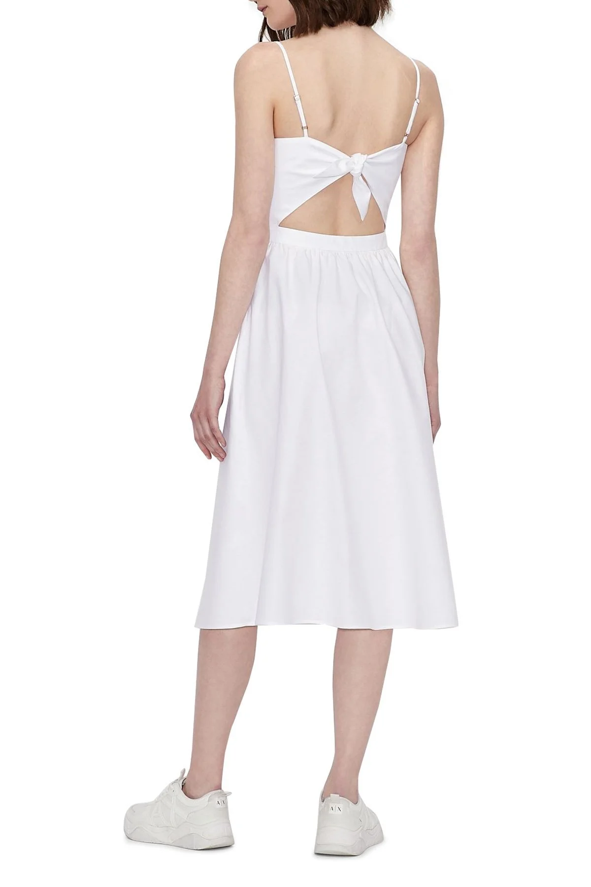 Armani Exchange Pamuklu Askılı Midi Bayan Elbise 3KYA27 YNVFZ 1100 BEYAZ - 2