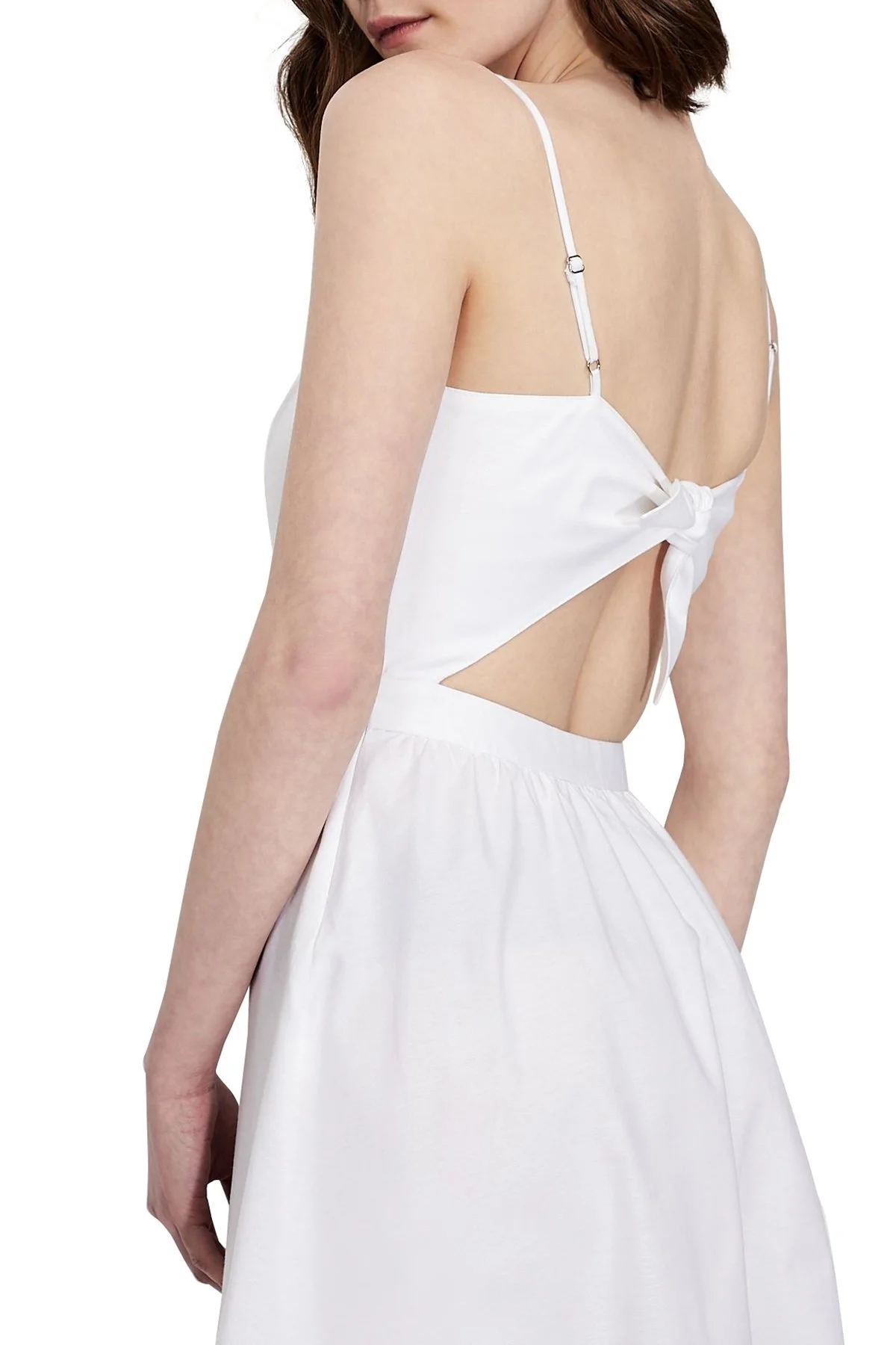 Armani Exchange Pamuklu Askılı Midi Bayan Elbise 3KYA27 YNVFZ 1100 BEYAZ - 3