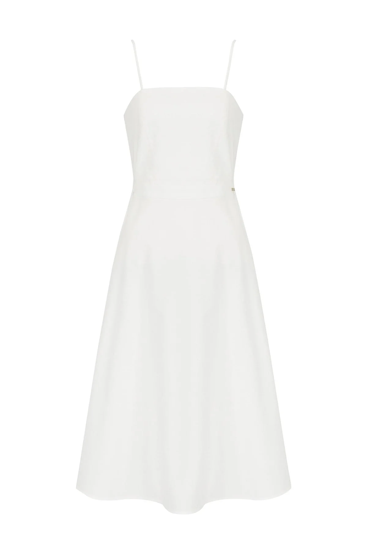 Armani Exchange Pamuklu Askılı Midi Bayan Elbise 3KYA27 YNVFZ 1100 BEYAZ - 4