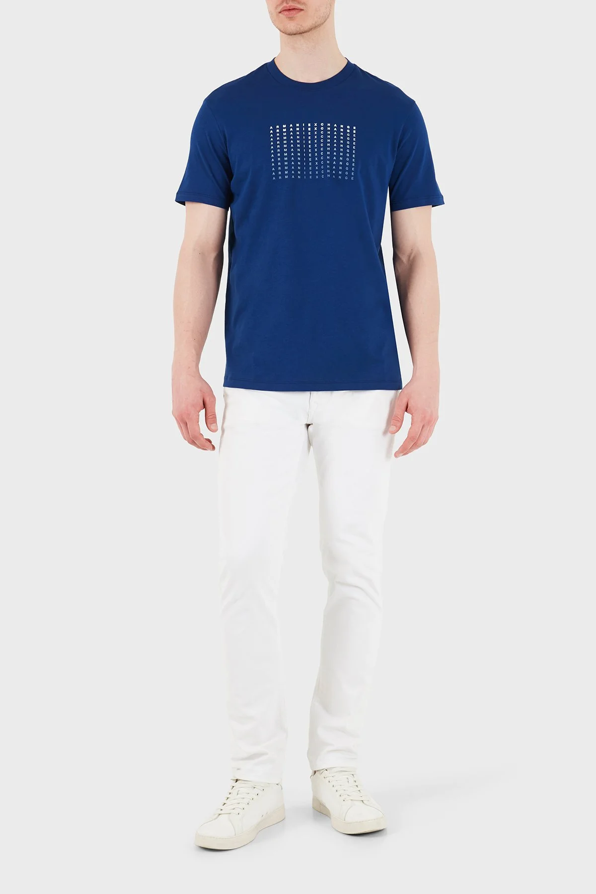 Armani Exchange Pamuklu Baskılı Bisiklet Yaka Erkek T Shirt XM002519 AF10334 UB131 SAKS - 2