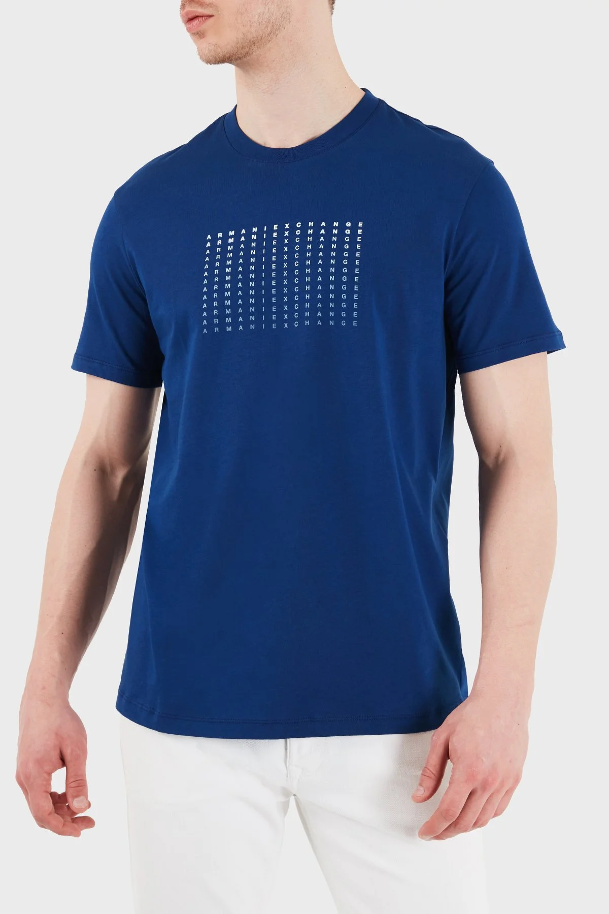Armani Exchange Pamuklu Baskılı Bisiklet Yaka Erkek T Shirt XM002519 AF10334 UB131 SAKS - 4